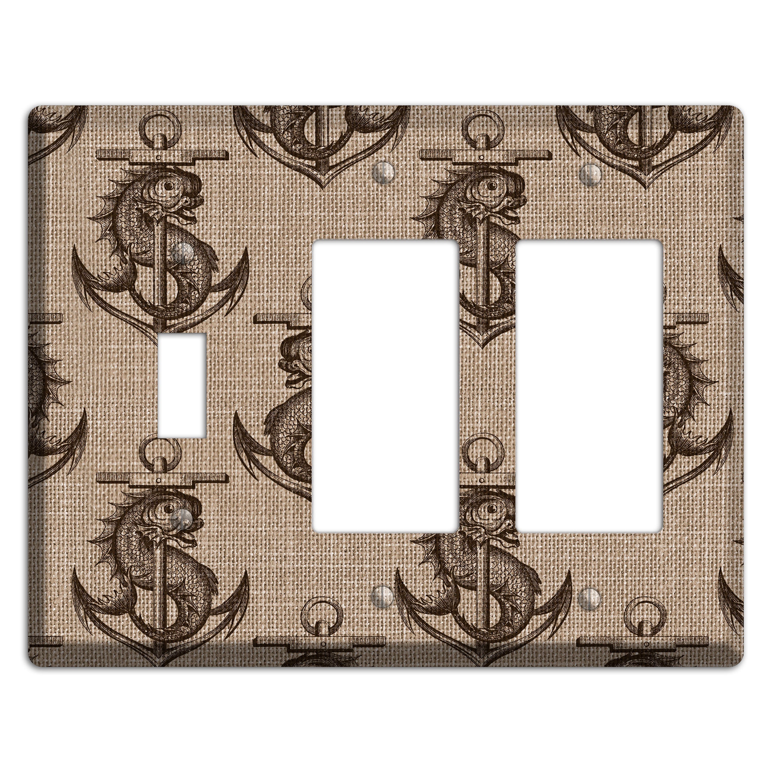 Anchor & Leviathan Toggle / 2 Rocker Wallplate