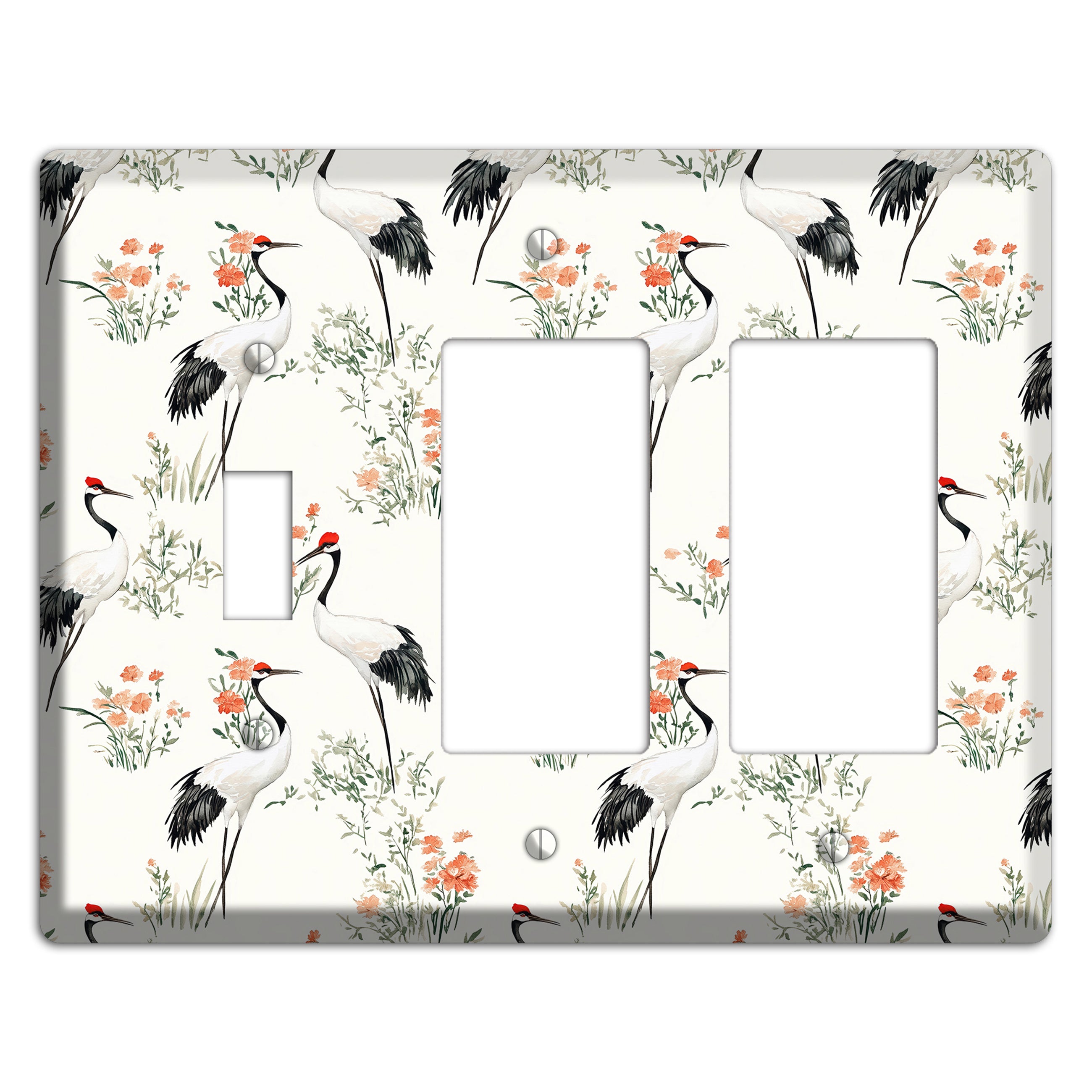 Coral Meadow Flight Toggle / 2 Rocker Wallplate