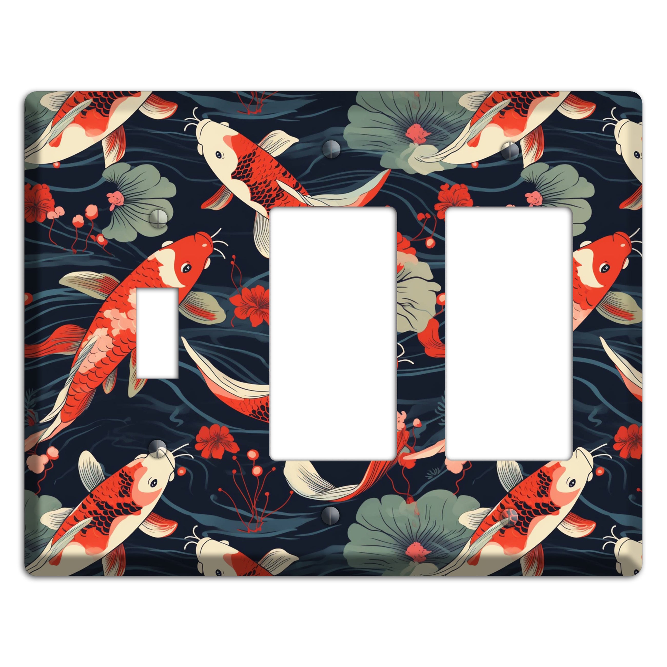 Koi Drift Dance Toggle / 2 Rocker Wallplate
