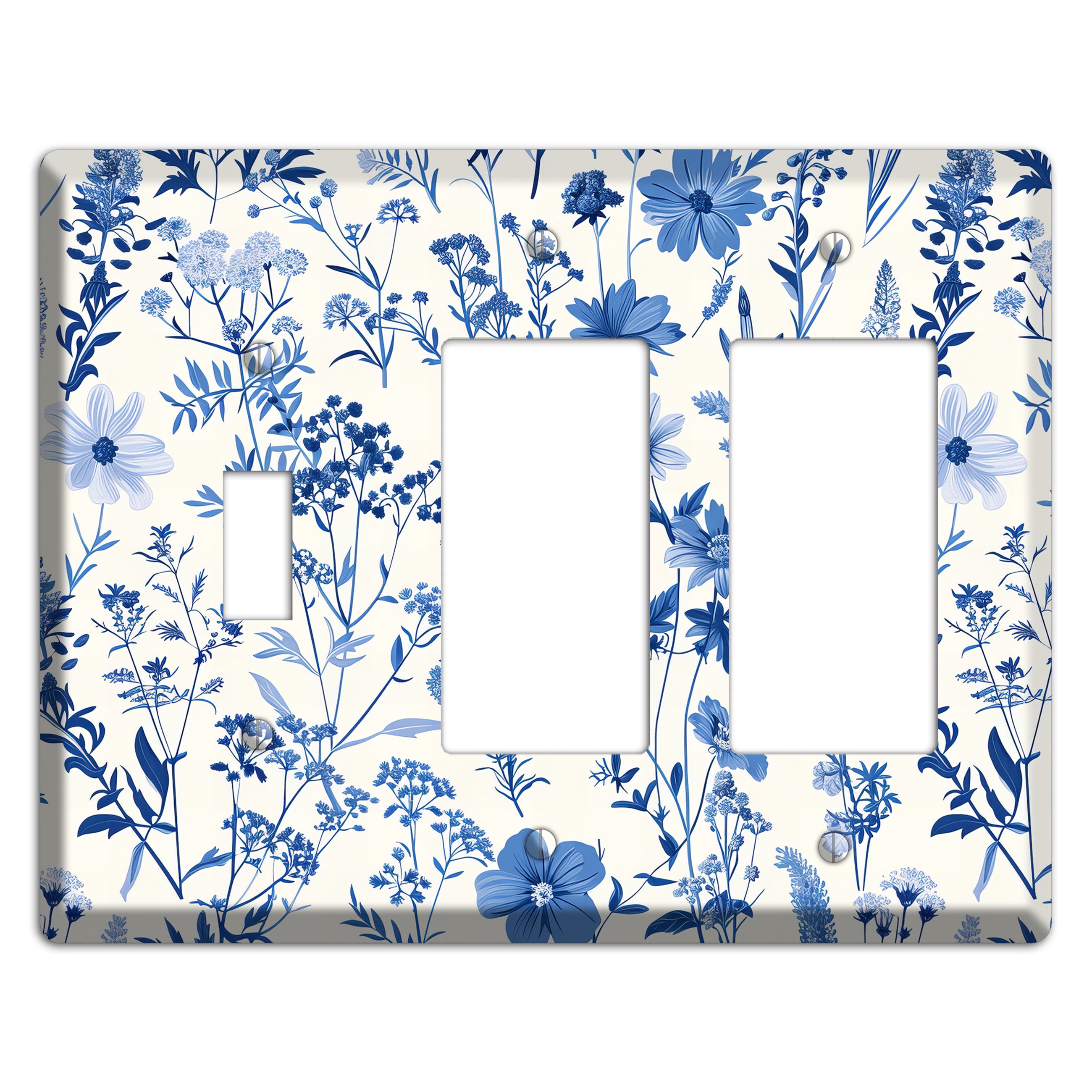 Meadow in Monochrome Toggle / 2 Rocker Wallplate