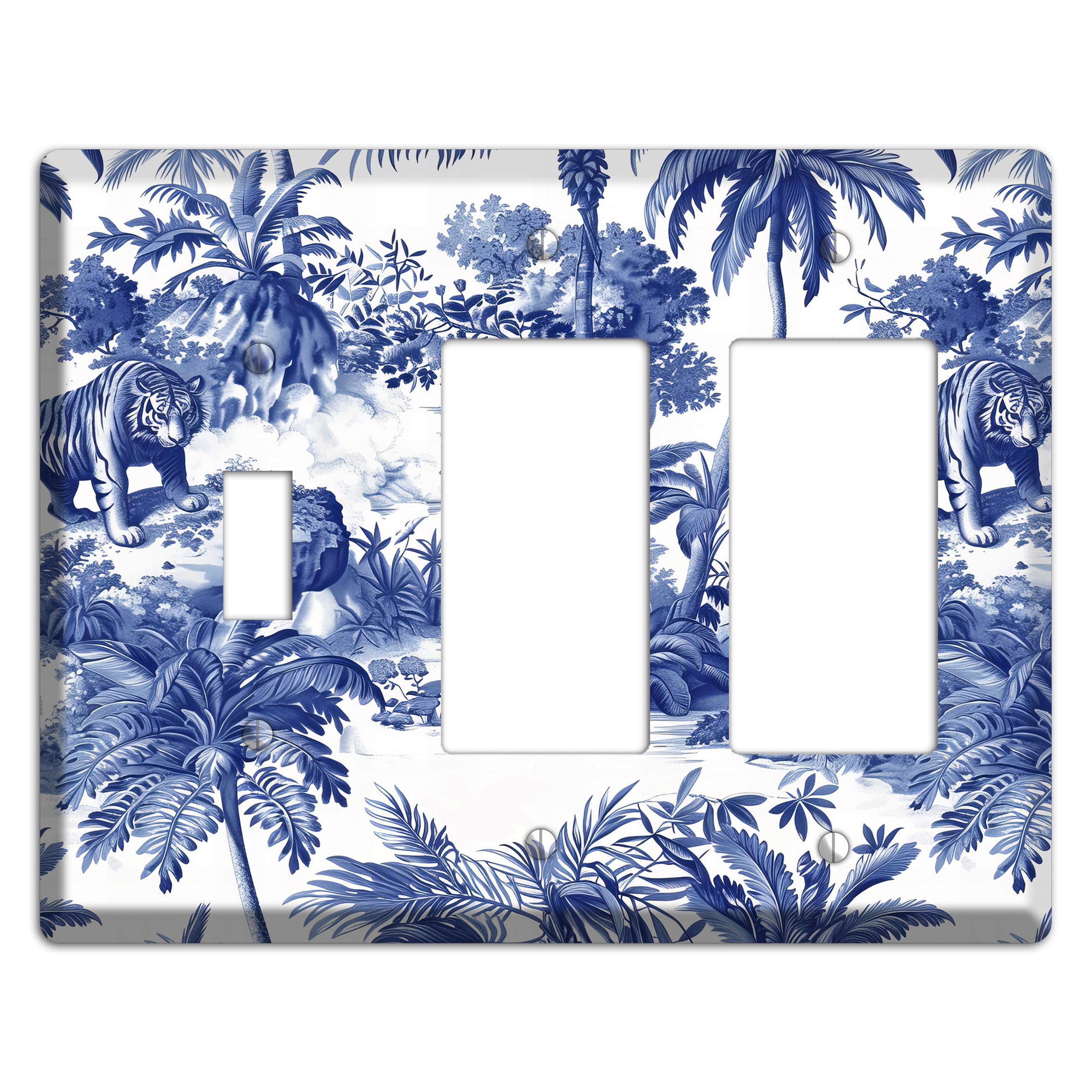 Bengal & Palm Toggle / 2 Rocker Wallplate