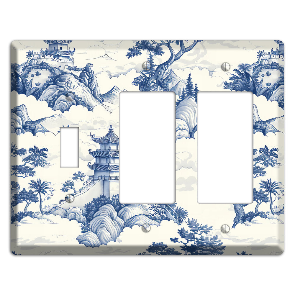 Celestial Pagoda Mist Toggle / 2 Rocker Wallplate