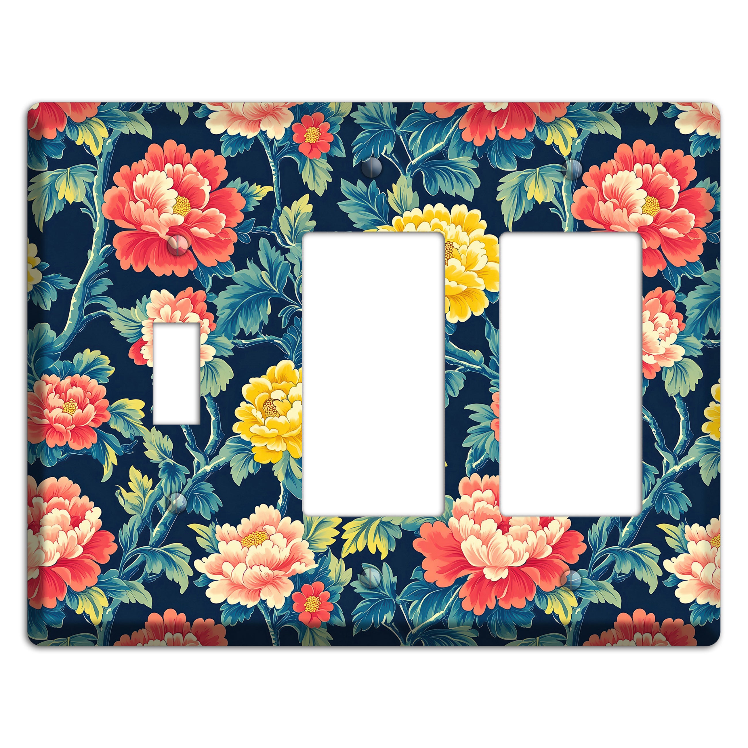 Peony & Bough Toggle / 2 Rocker Wallplate
