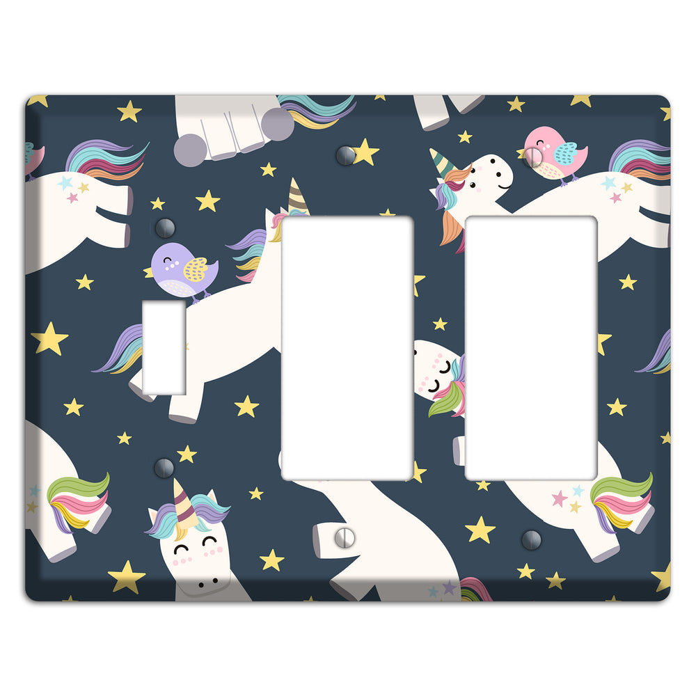 Dreamy Night Unicorns Toggle / 2 Rocker Wallplate