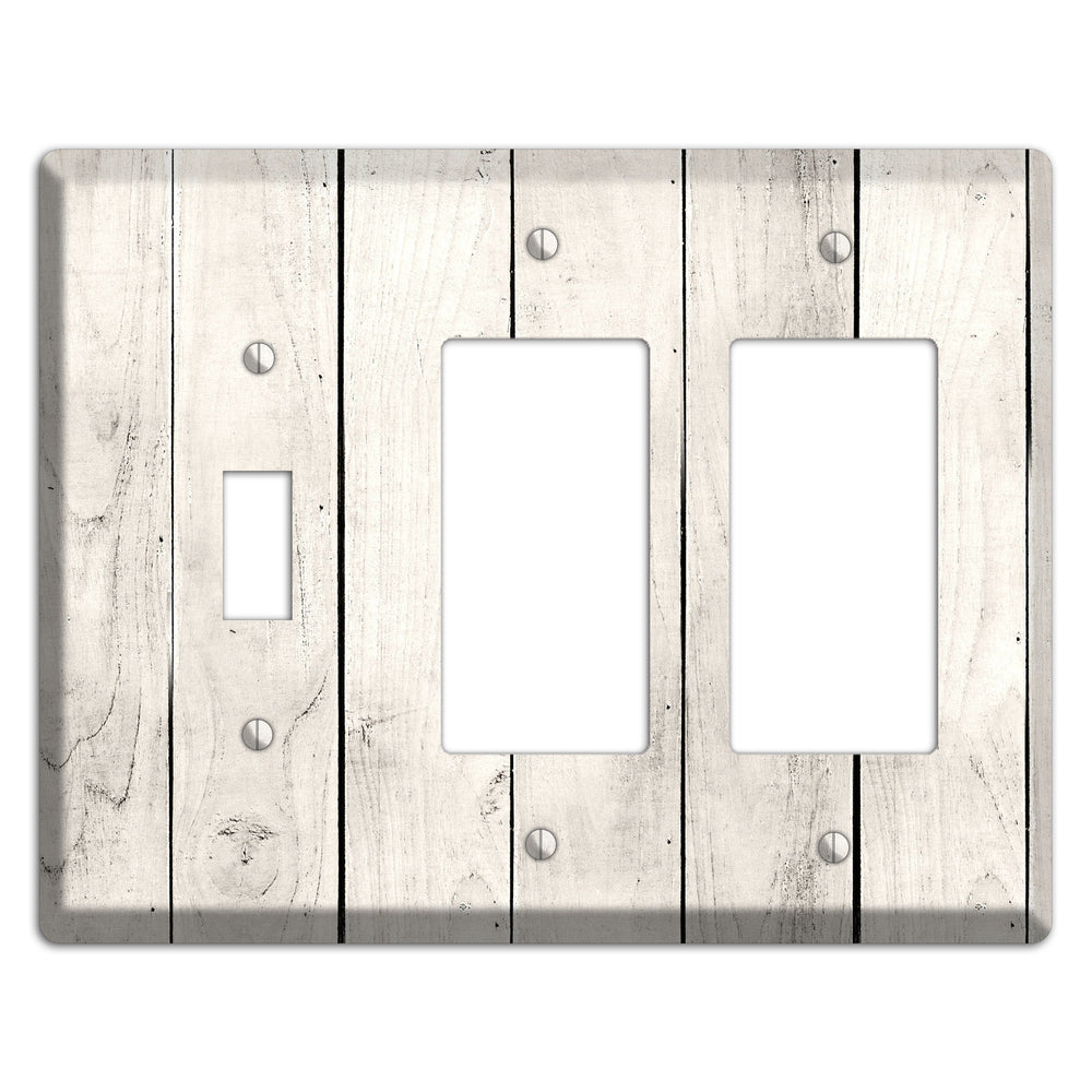 Whitewashed Planks Toggle / 2 Rocker Wallplate