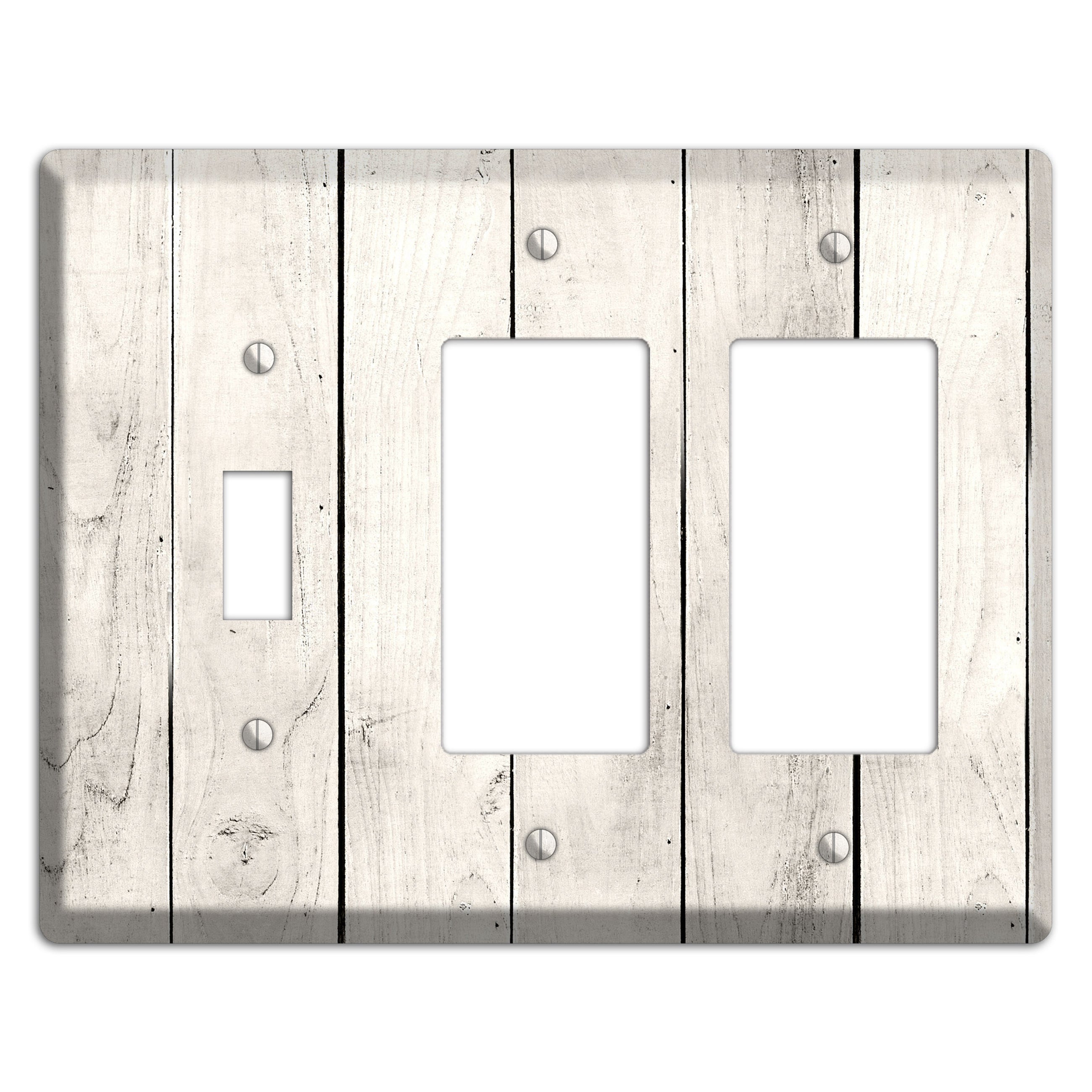 Whitewashed Planks Toggle / 2 Rocker Wallplate