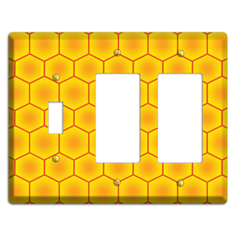 Golden Vault Cells Toggle / 2 Rocker Wallplate