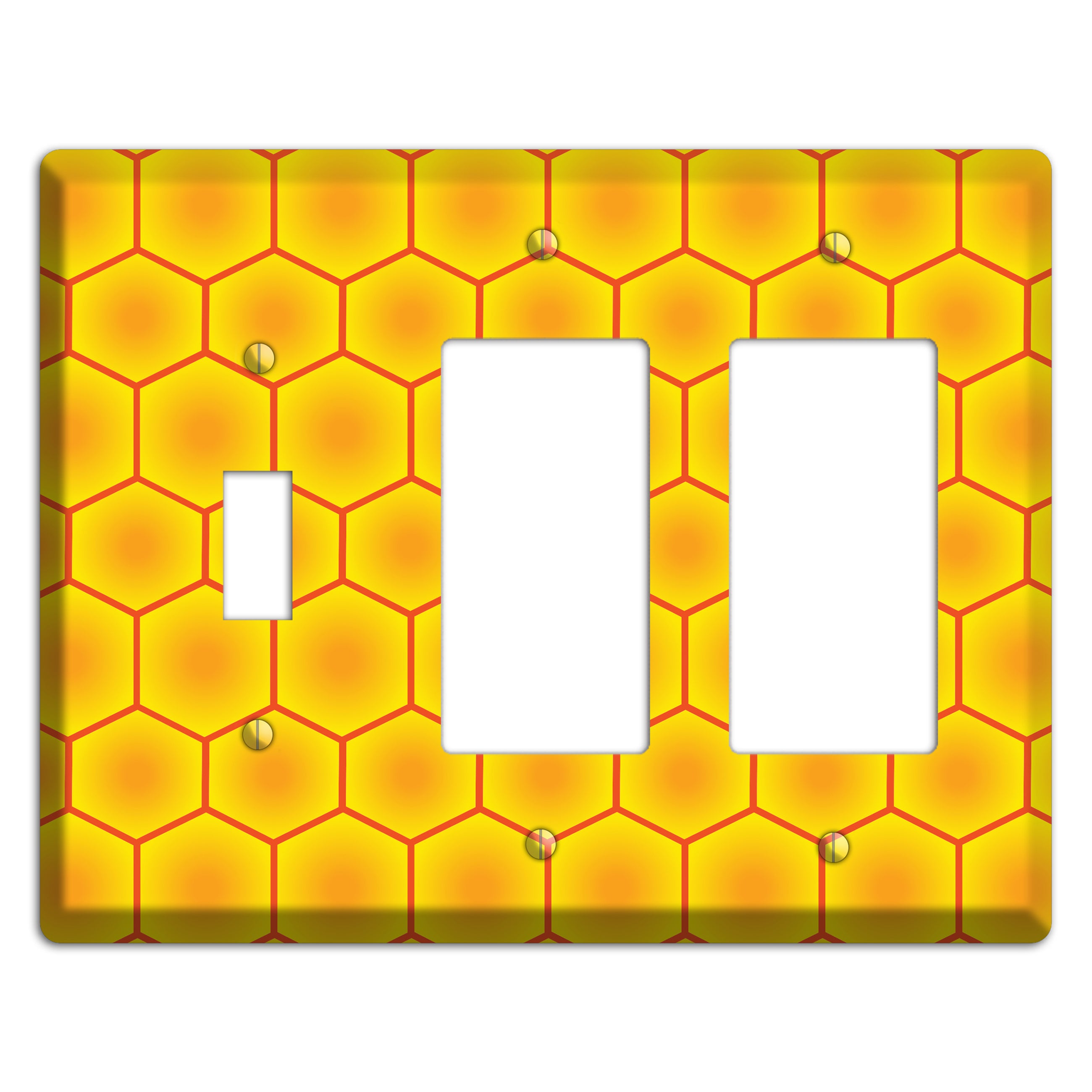 Golden Vault Cells Toggle / 2 Rocker Wallplate