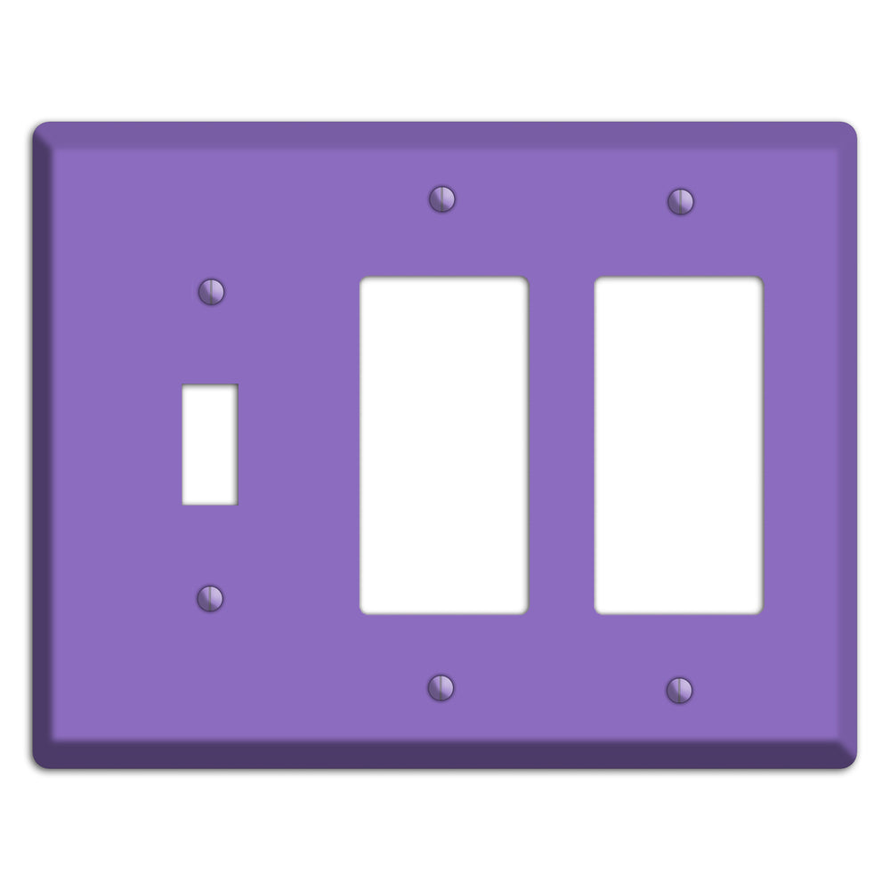 Baxter Violet Bloom Toggle / 2 Rocker Wallplate