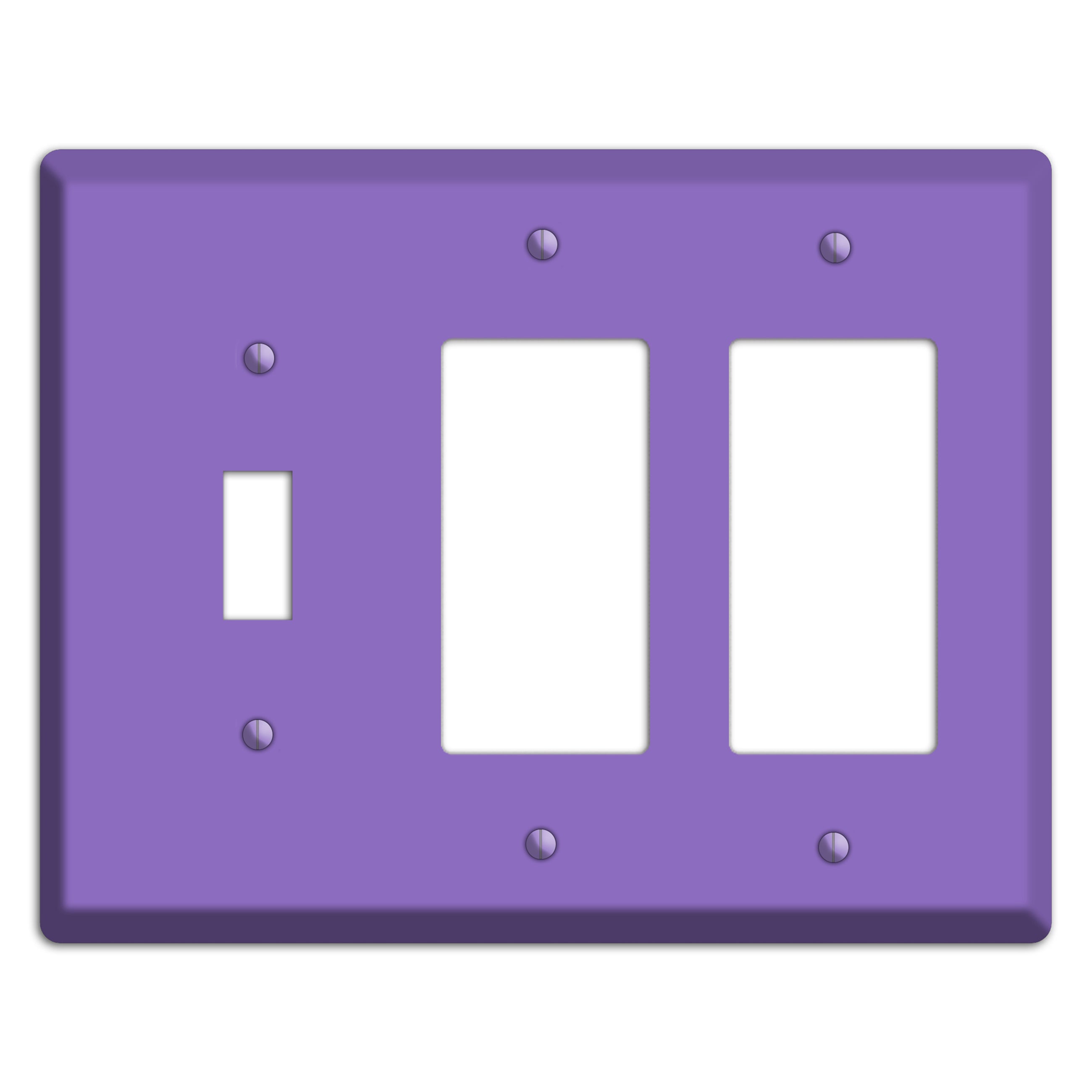 Baxter Violet Bloom Toggle / 2 Rocker Wallplate