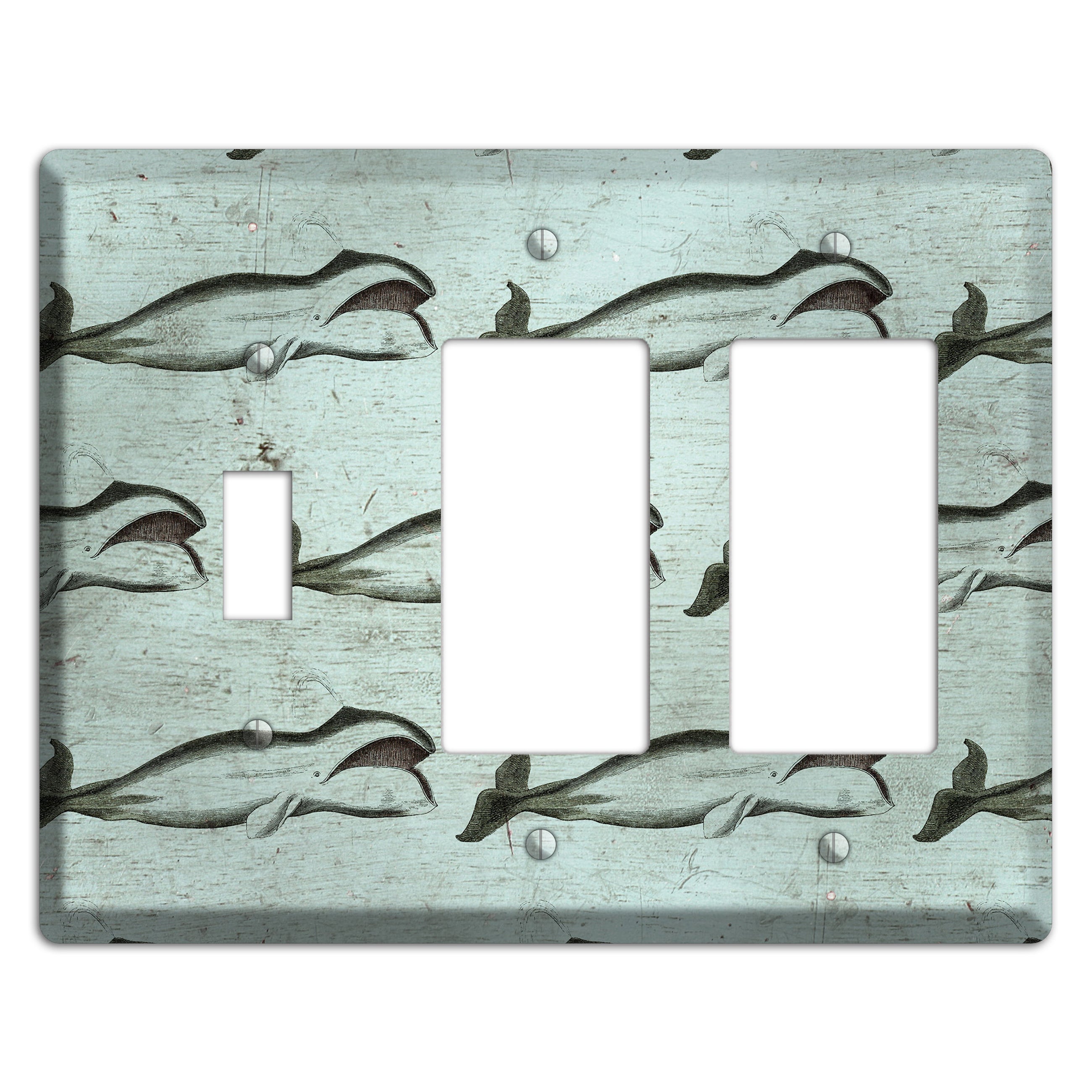 Whale Watch Toggle / 2 Rocker Wallplate