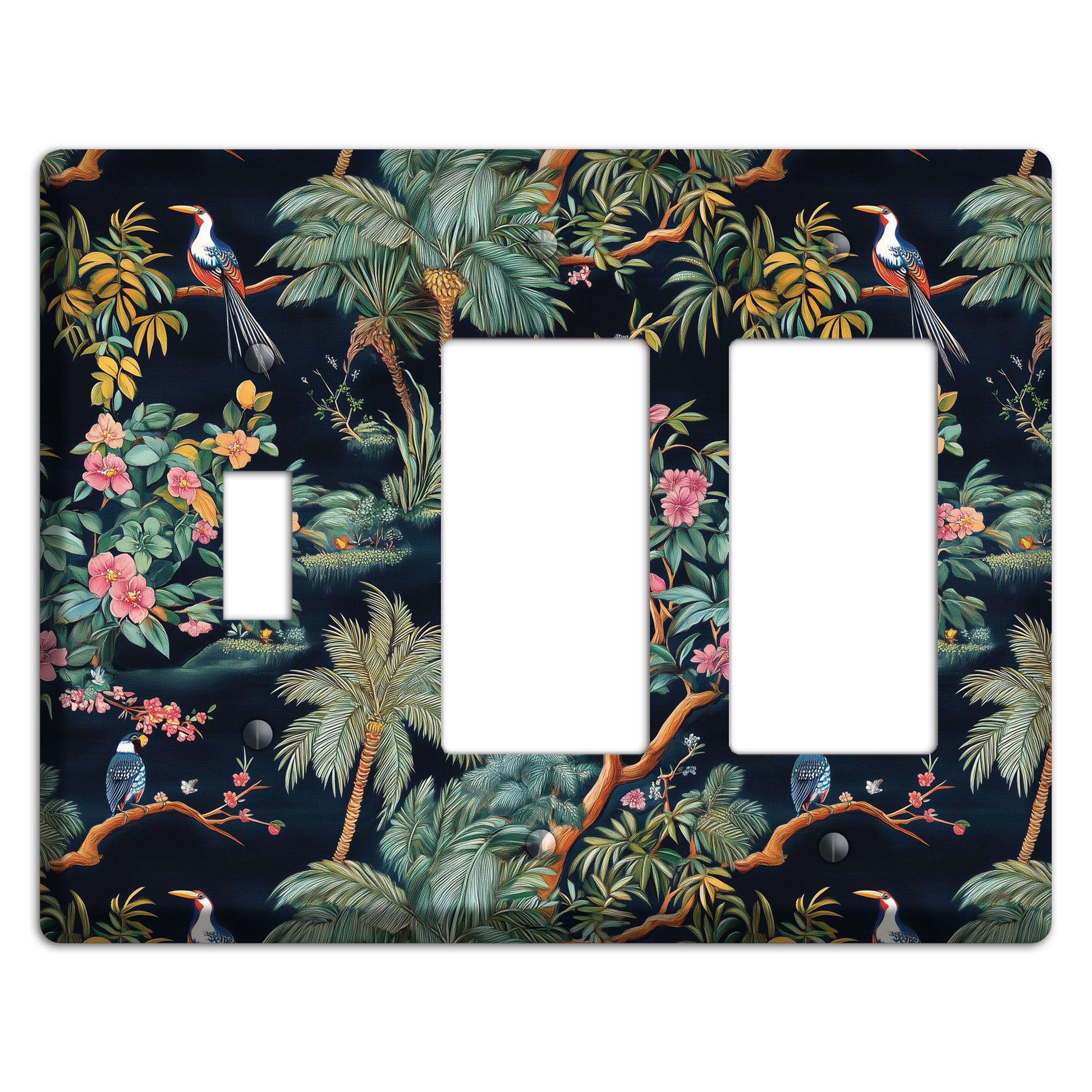Jungle Nocturne Toggle / 2 Rocker Wallplate