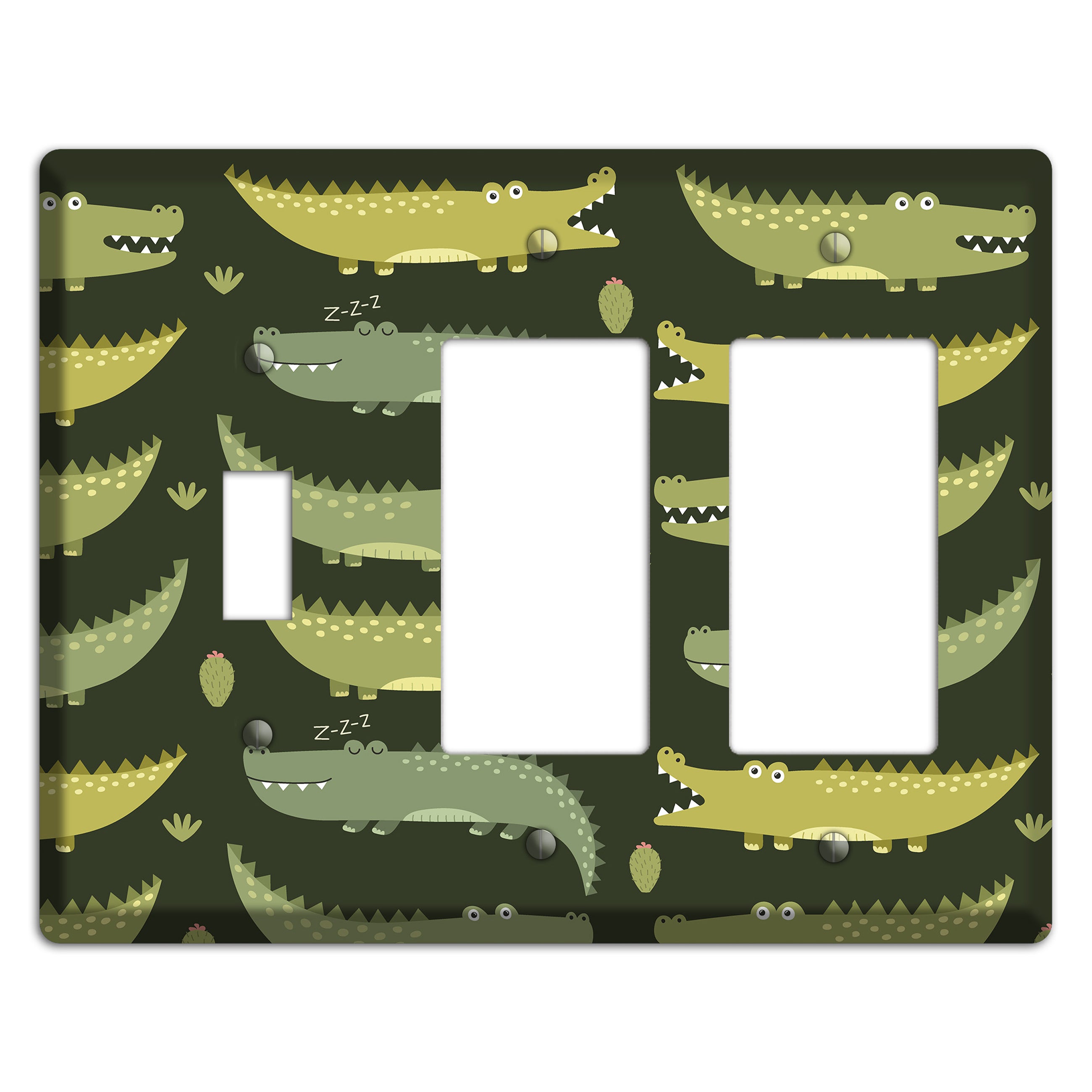Sleepy Croc Parade Toggle / 2 Rocker Wallplate