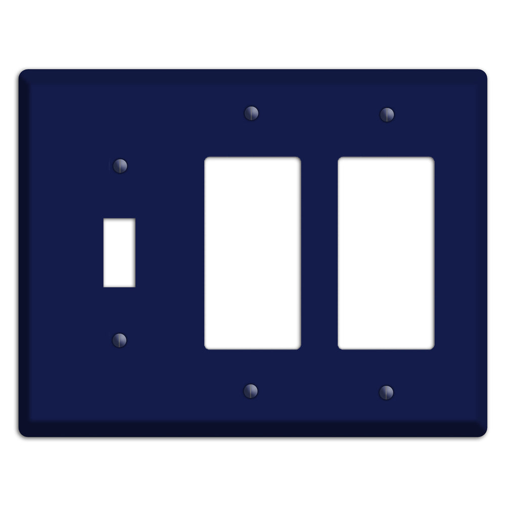 Baxter Midnight Navy Solid Toggle / 2 Rocker Wallplate