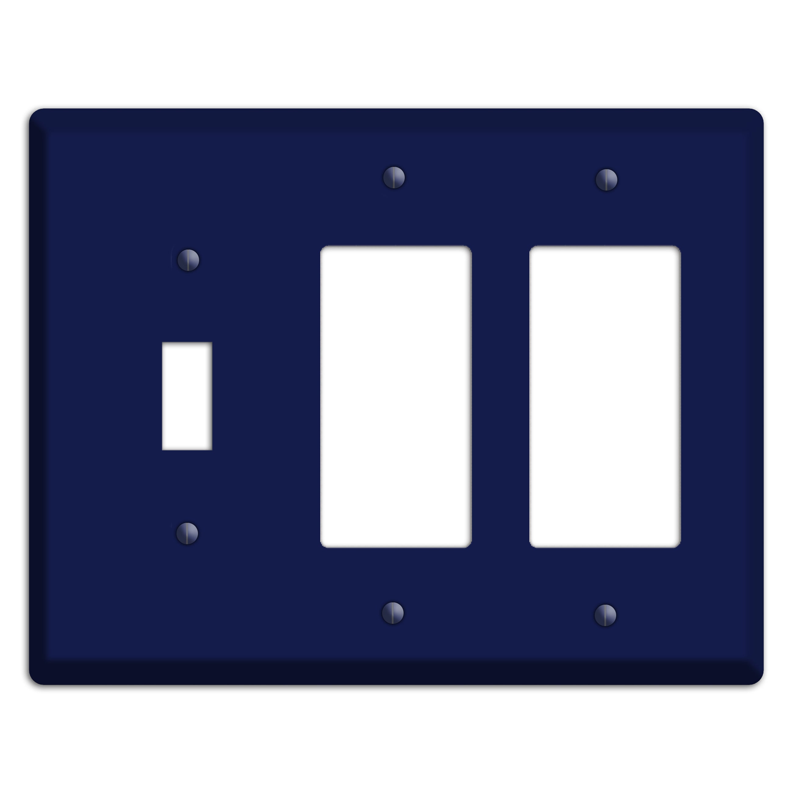 Baxter Midnight Navy Solid Toggle / 2 Rocker Wallplate