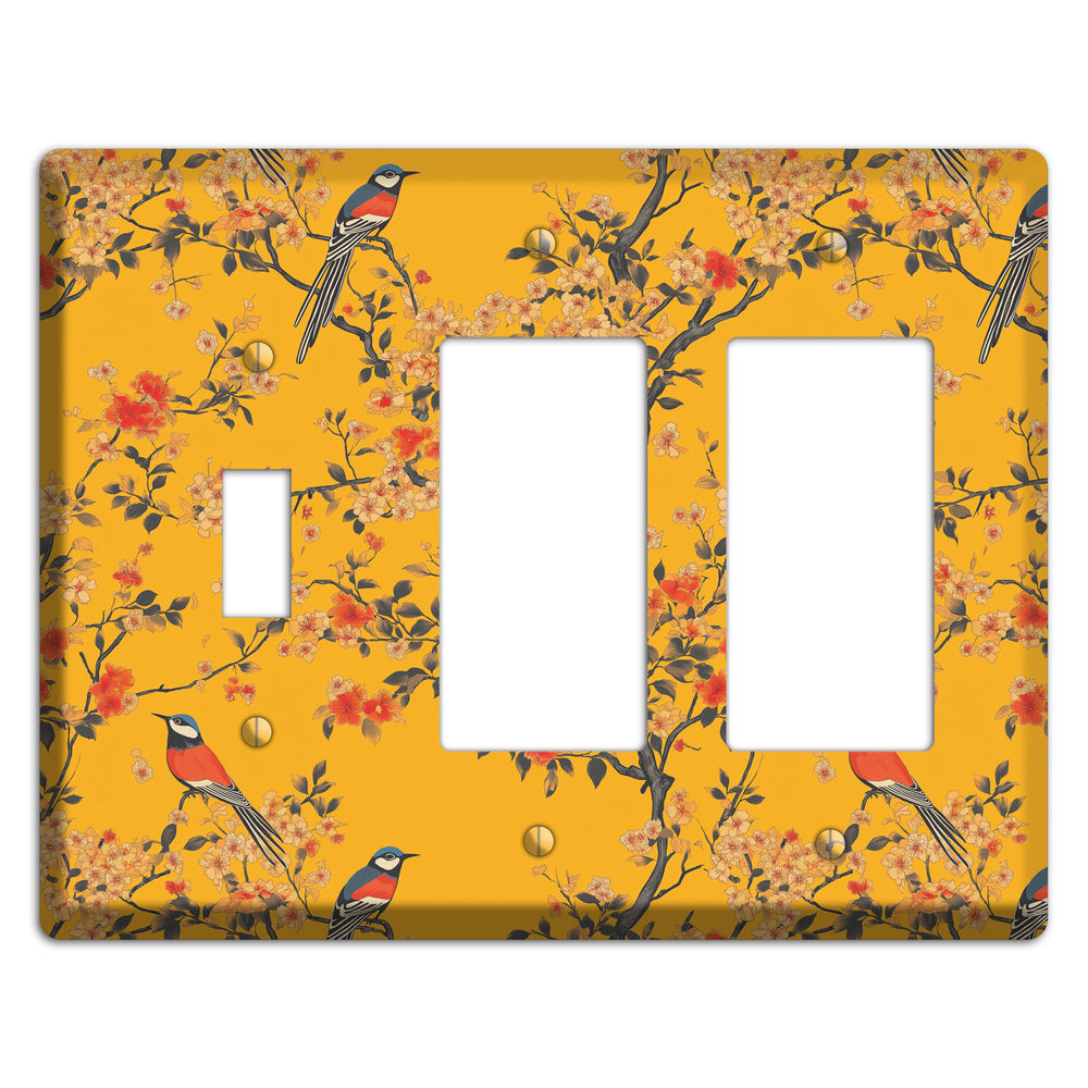 Blossom & Plume Toggle / 2 Rocker Wallplate