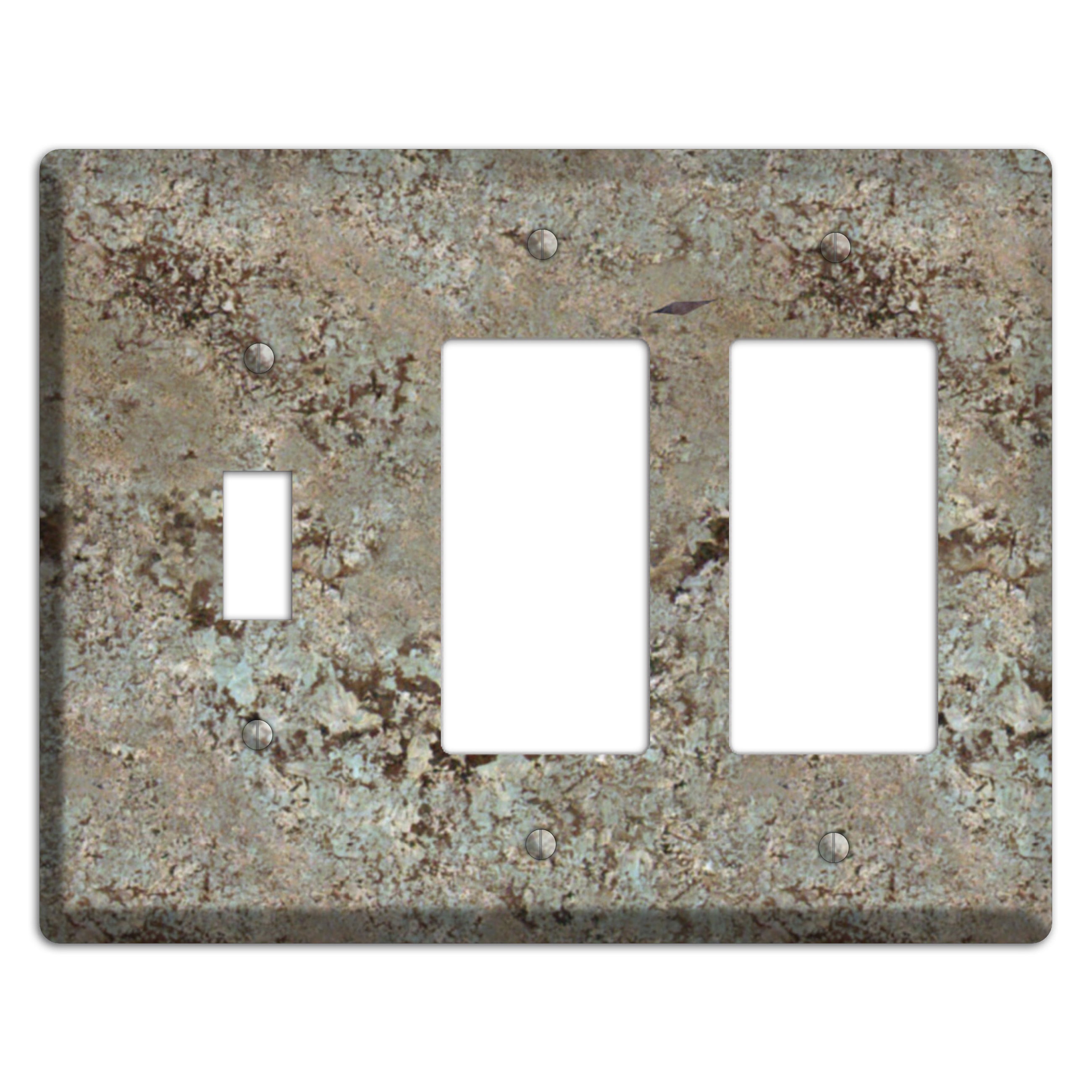 Delicatus White Granite Toggle / 2 Rocker Wallplate
