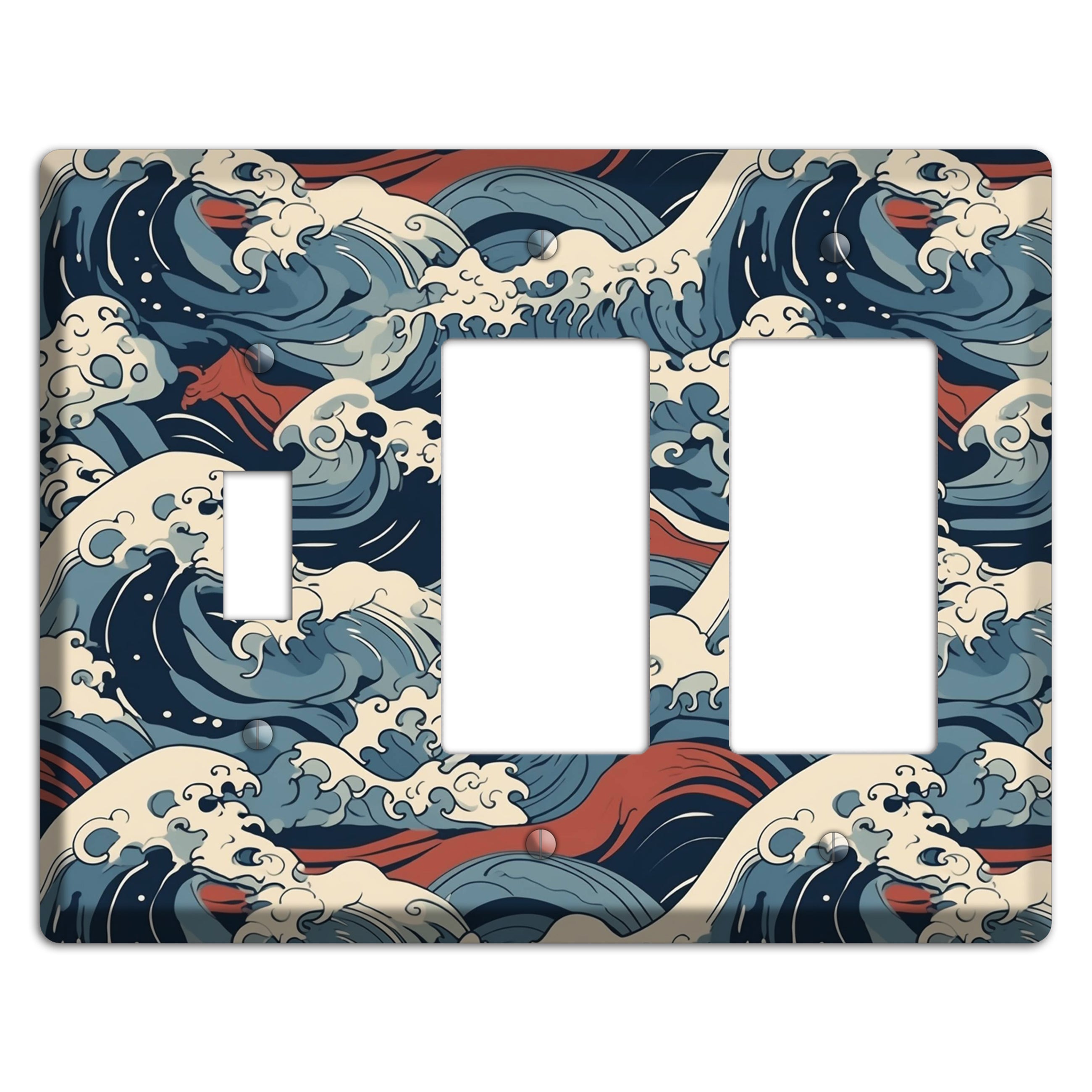 Crashing Tide Fury Toggle / 2 Rocker Wallplate