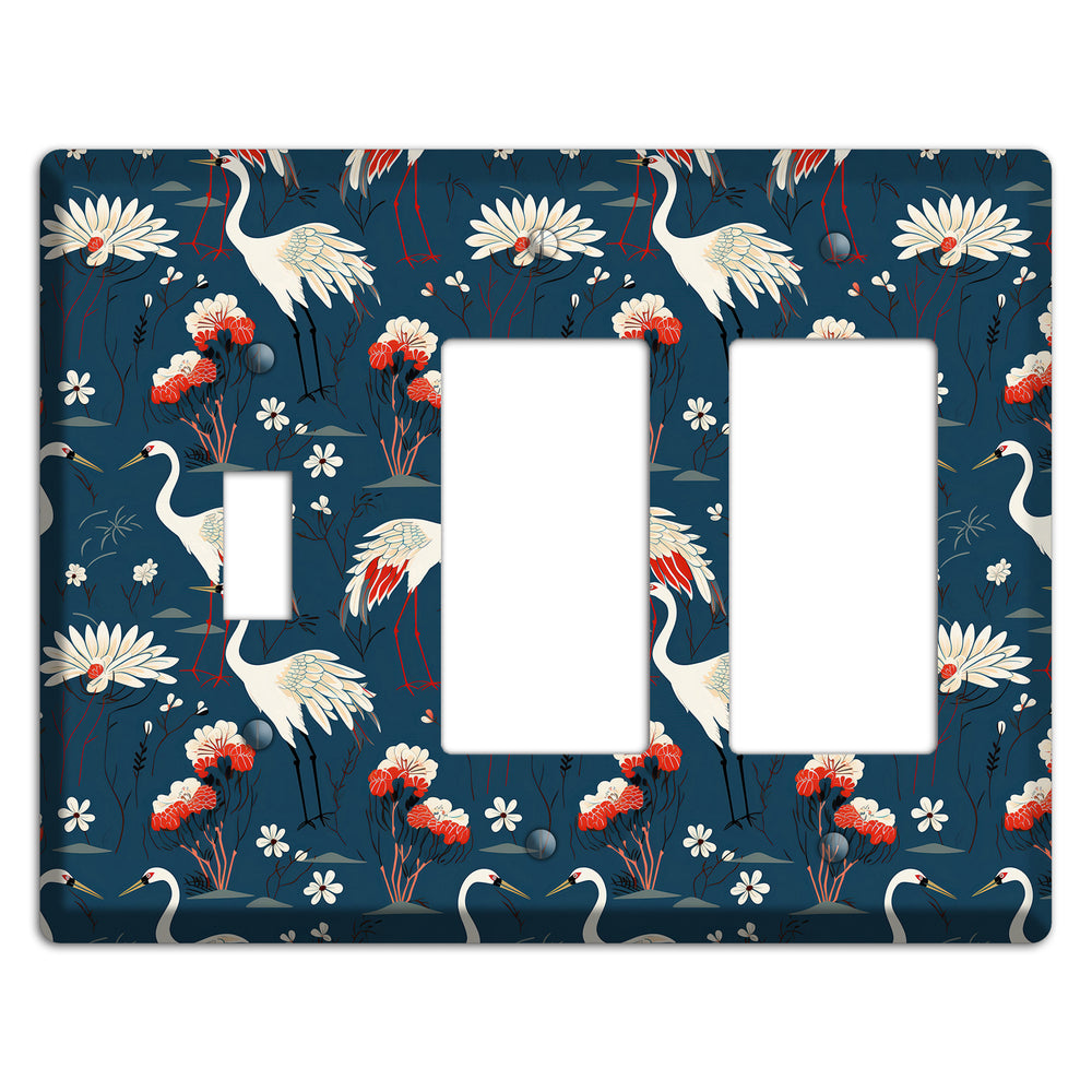 Sapphire Crane Meadow Toggle / 2 Rocker Wallplate
