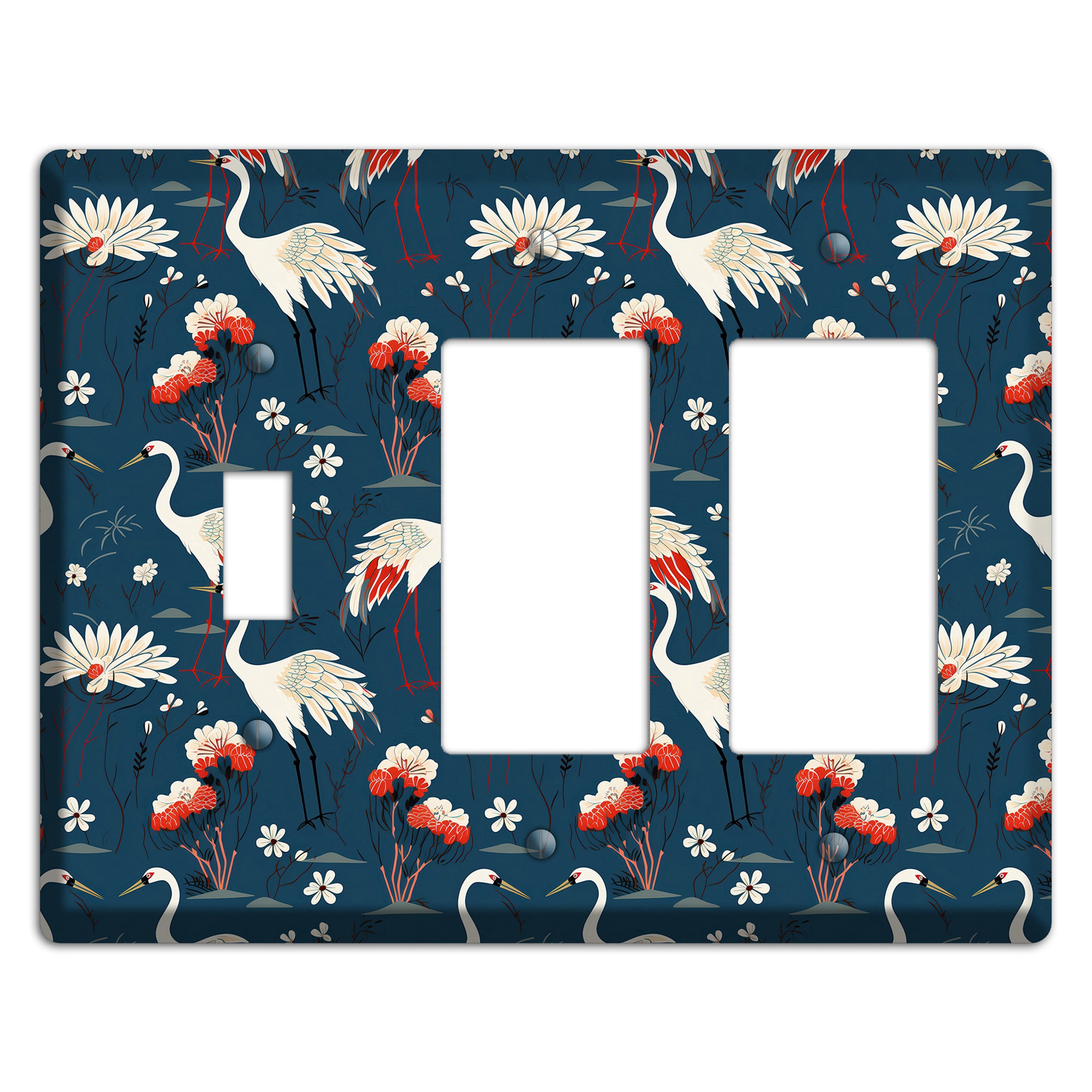 Sapphire Crane Meadow Toggle / 2 Rocker Wallplate