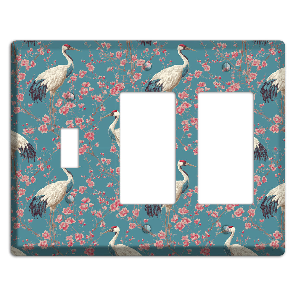 Azure Blossom Vigil Toggle / 2 Rocker Wallplate