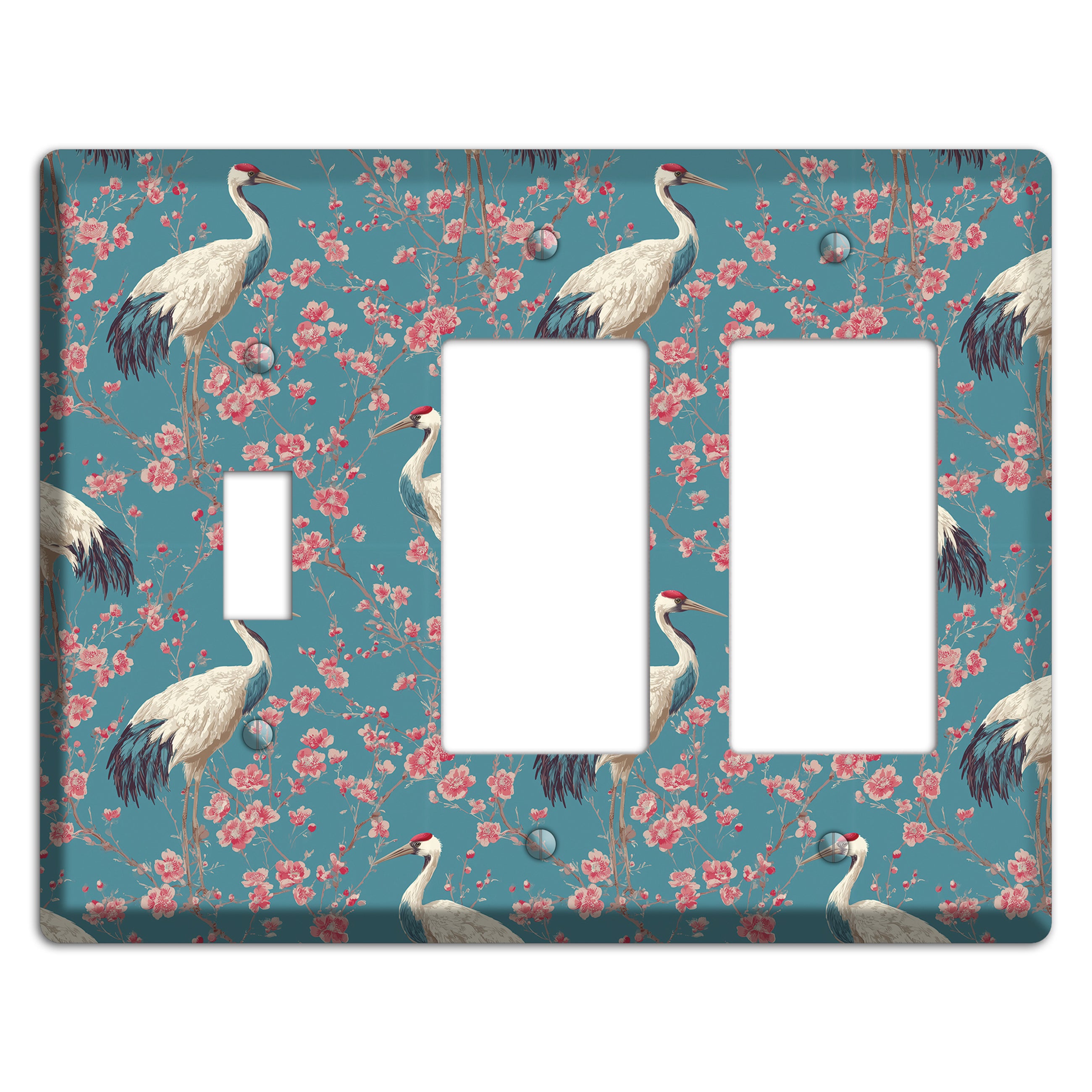 Azure Blossom Vigil Toggle / 2 Rocker Wallplate