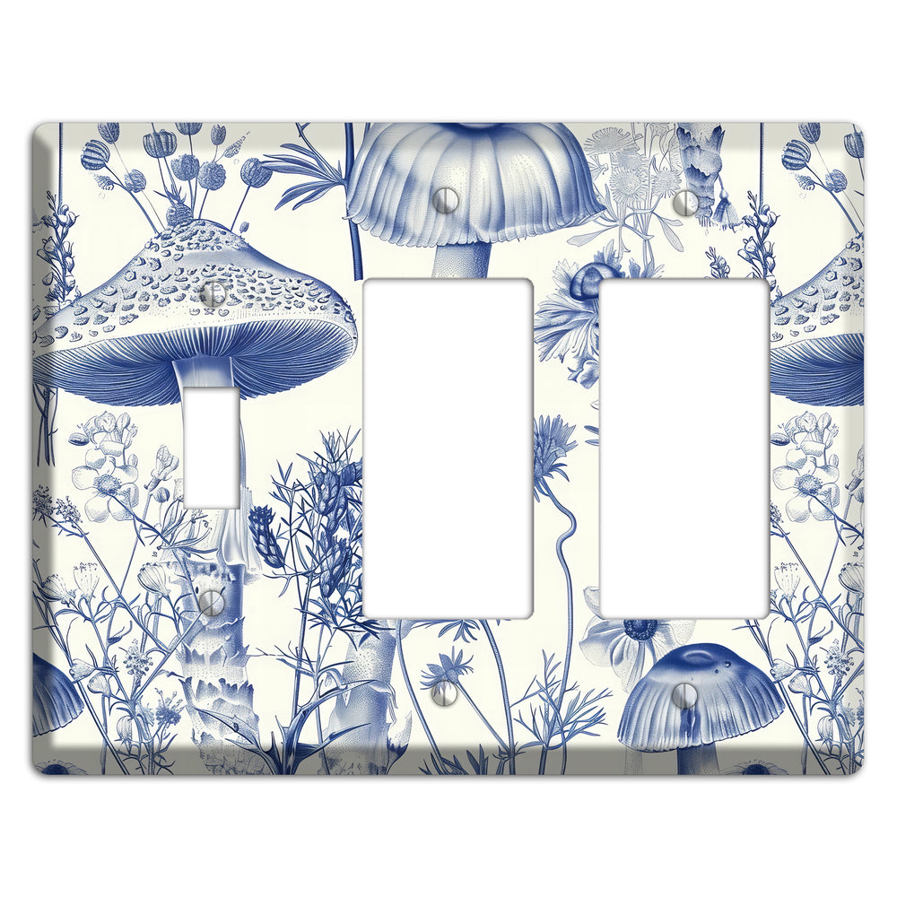 Cobalt Spore Garden Toggle / 2 Rocker Wallplate