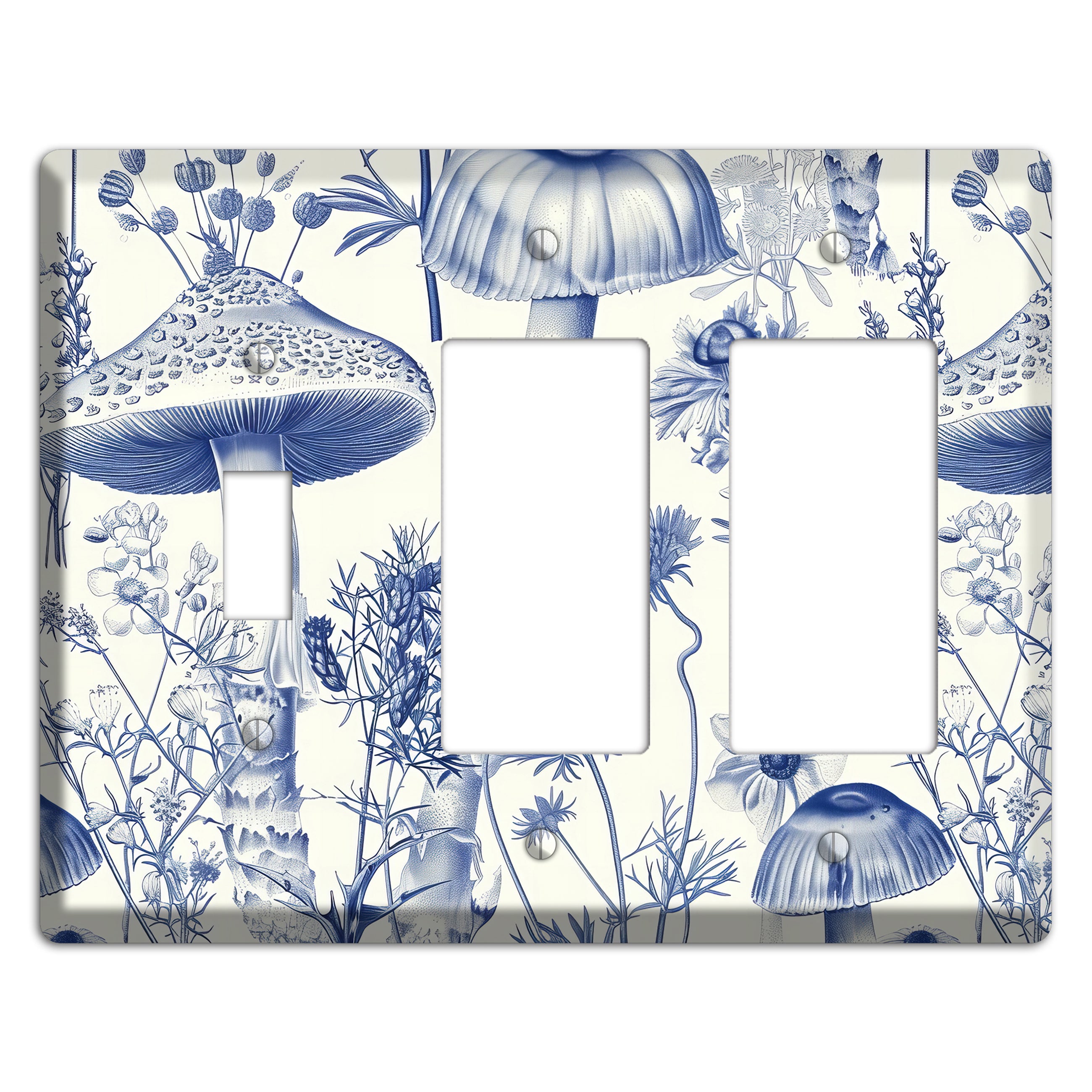 Cobalt Spore Garden Toggle / 2 Rocker Wallplate