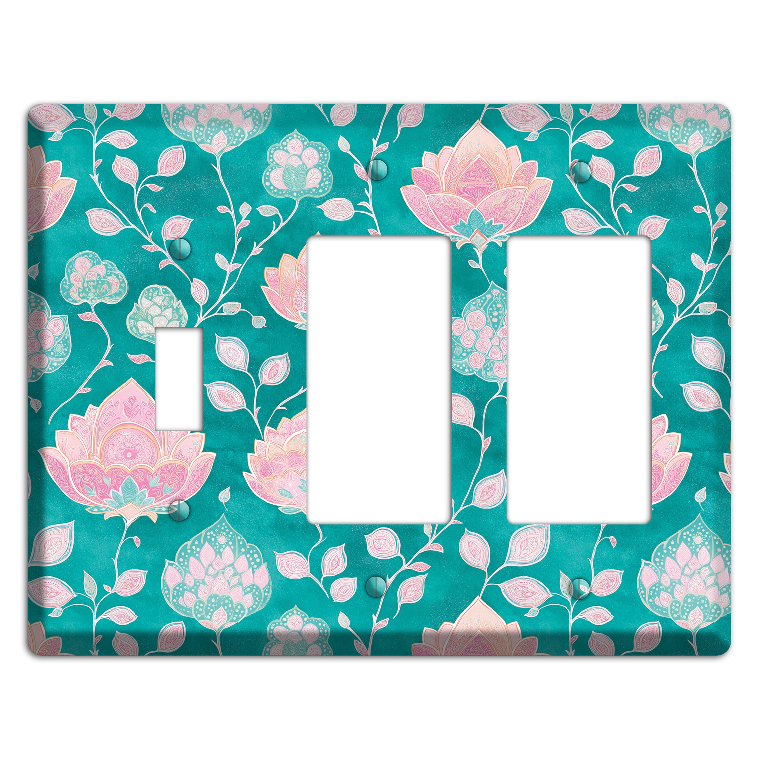Lotus Garden Bloom Toggle / 2 Rocker Wallplate