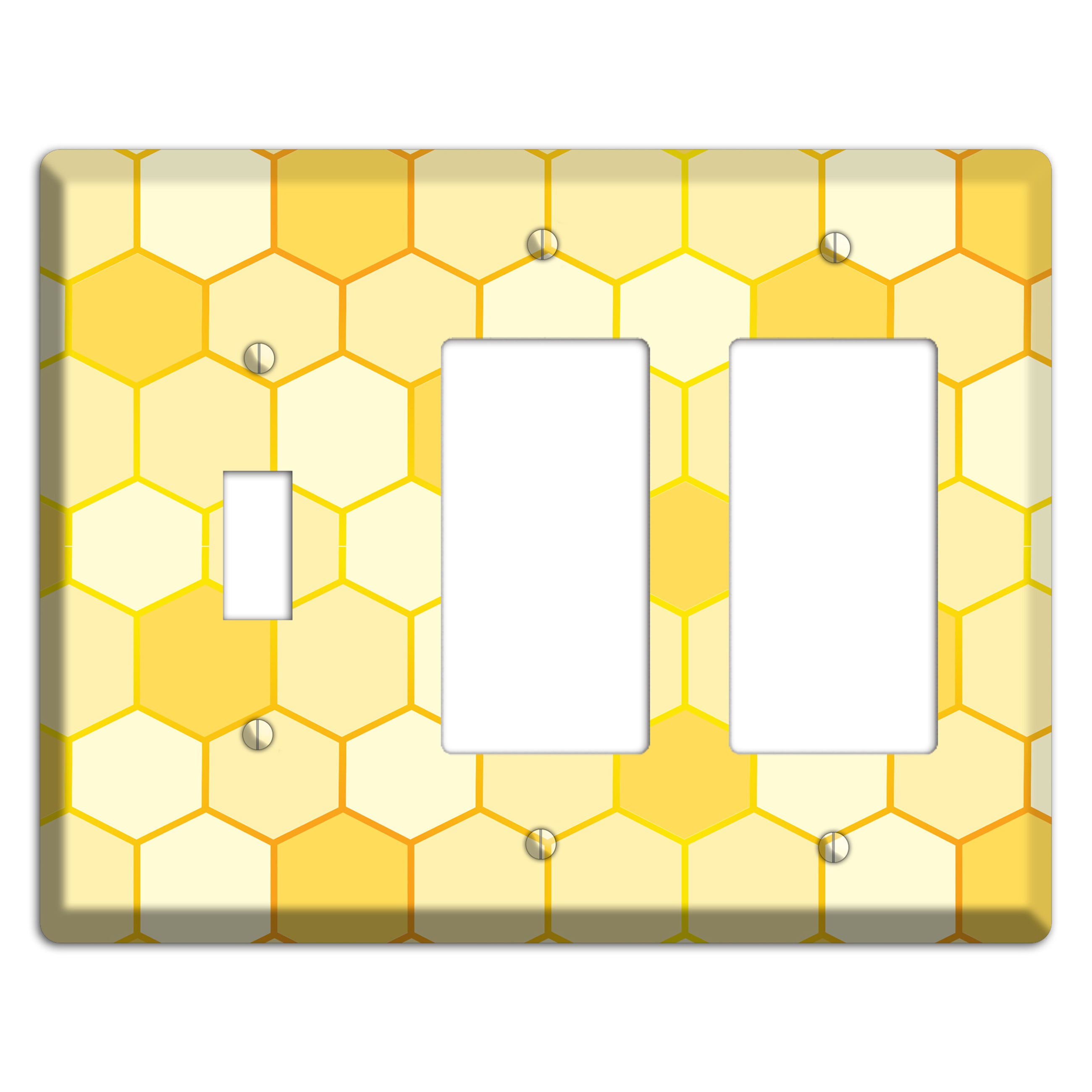 Hollow Amber Grid Toggle / 2 Rocker Wallplate