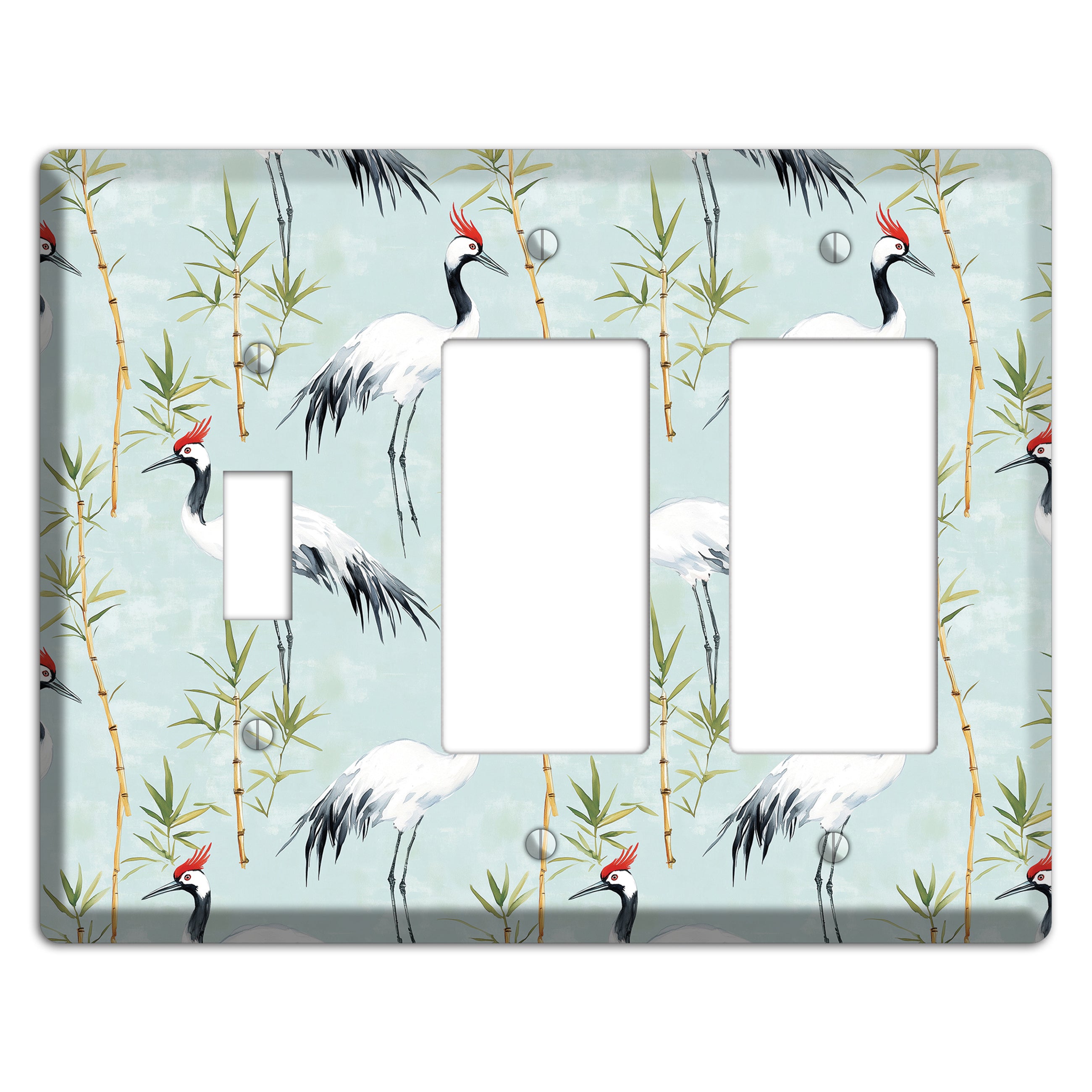 Celadon Bamboo Vigil Toggle / 2 Rocker Wallplate