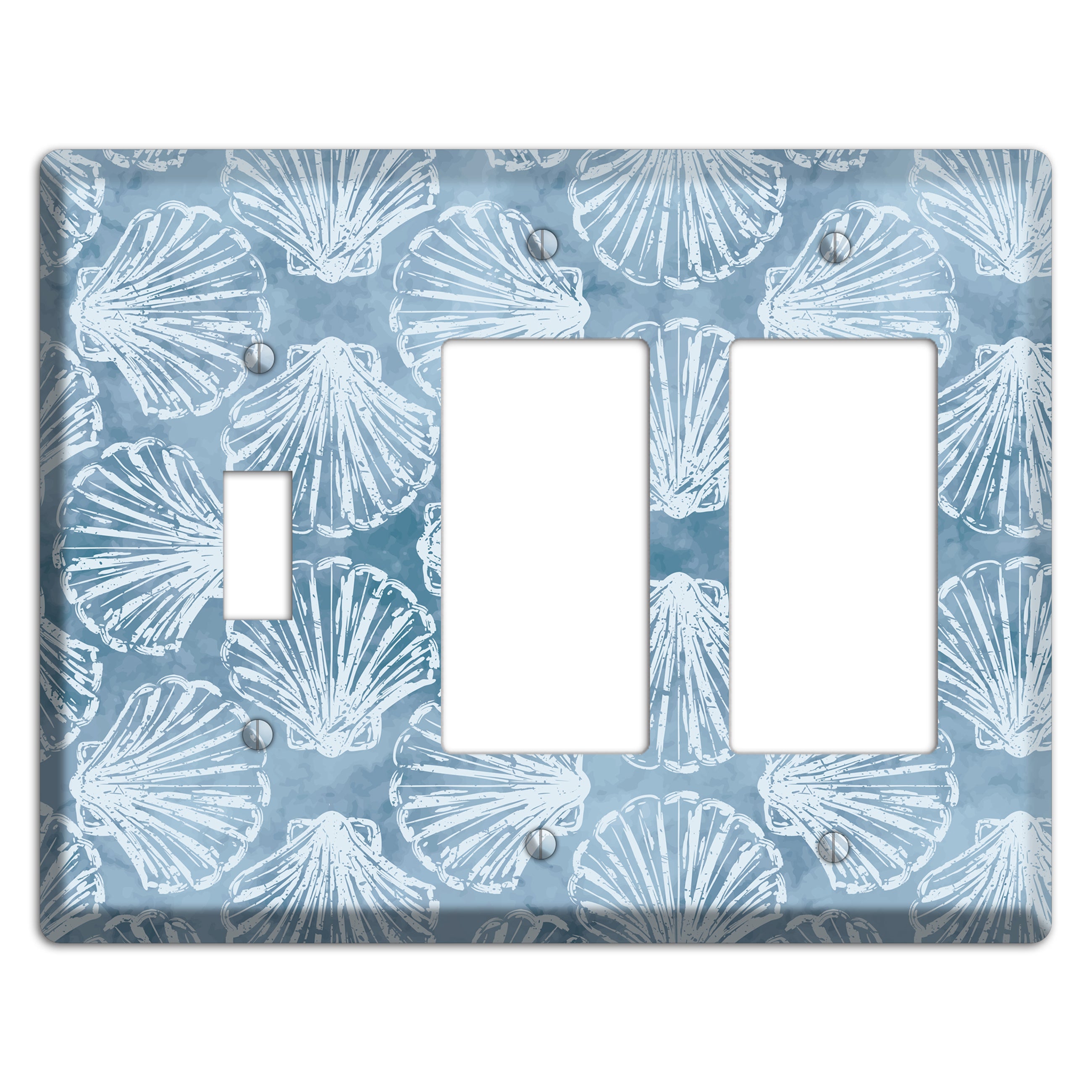 Coastal Shell Drift Toggle / 2 Rocker Wallplate