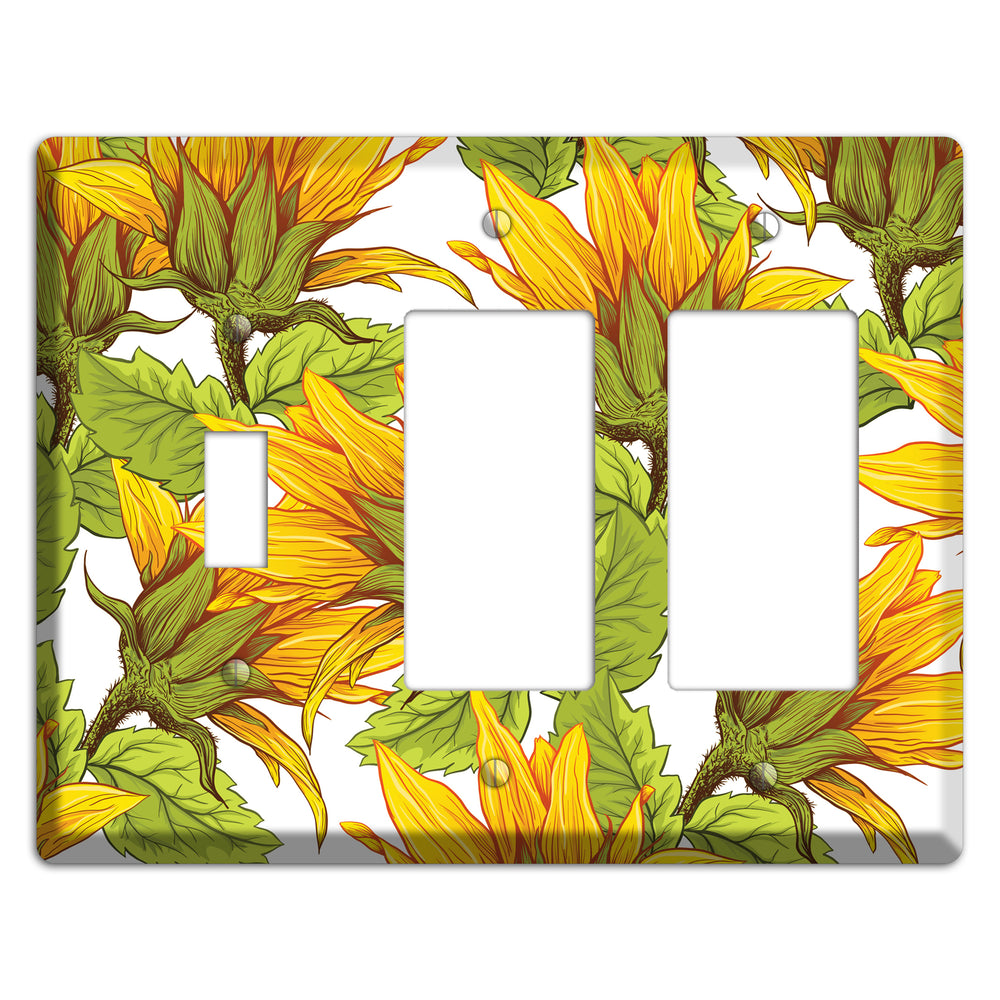 Golden Bloom Scatter Toggle / 2 Rocker Wallplate