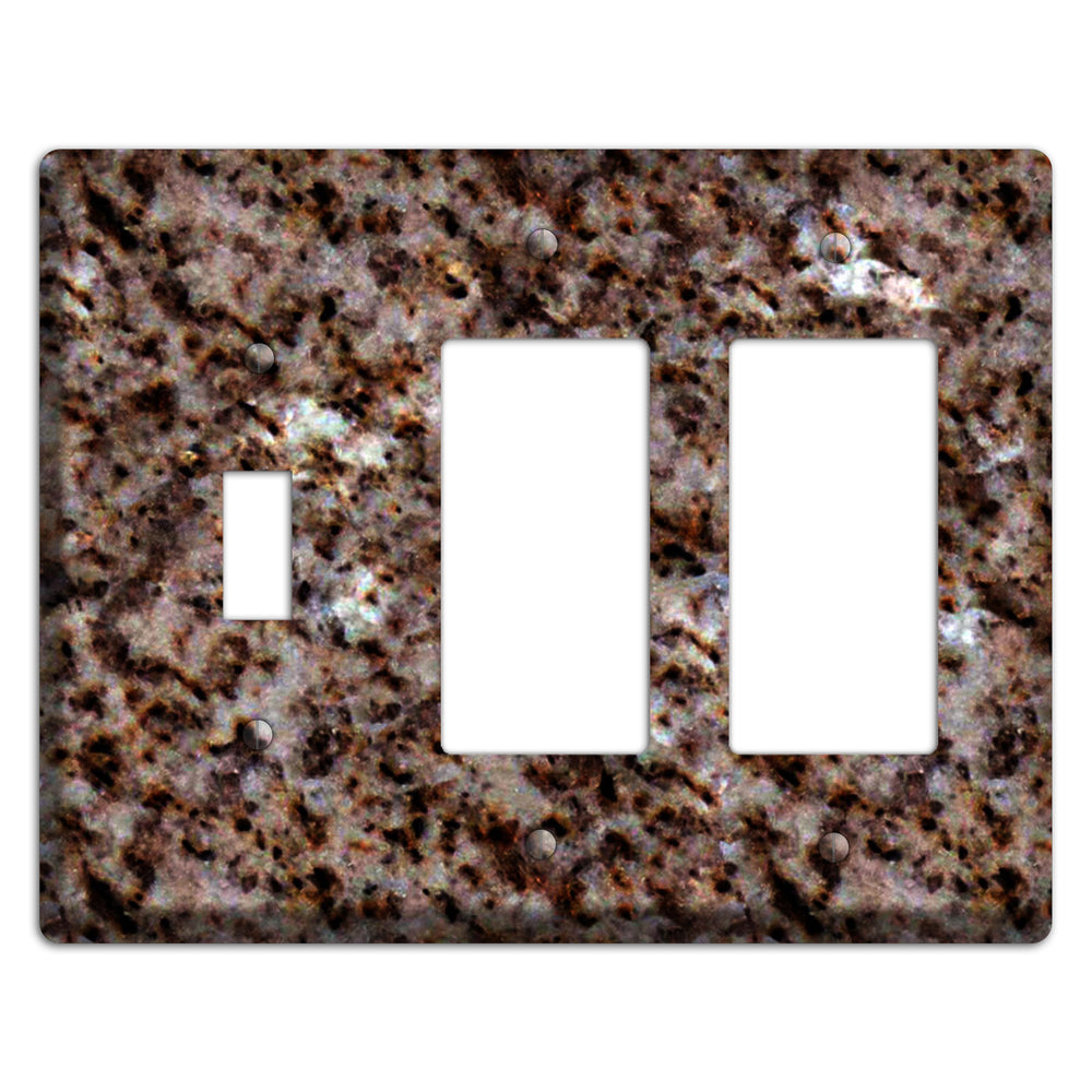 Baltic Brown Granite Toggle / 2 Rocker Wallplate