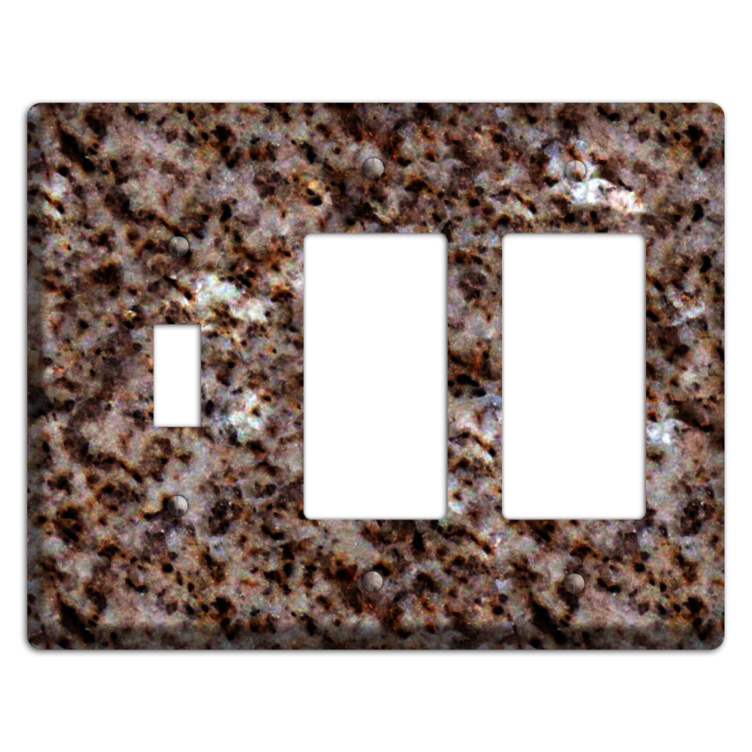 Baltic Brown Granite Toggle / 2 Rocker Wallplate