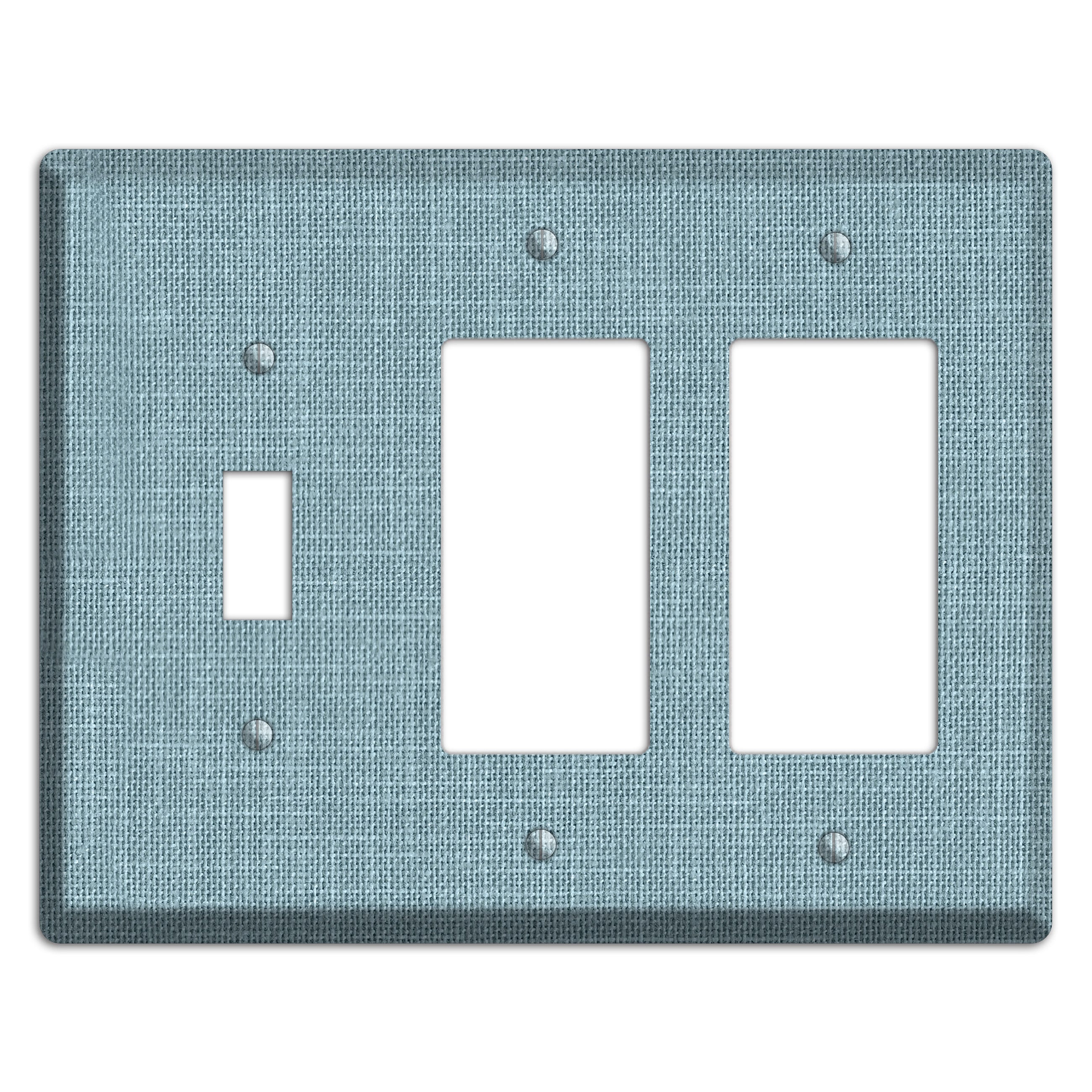 Linen Sky Toggle / 2 Rocker Wallplate