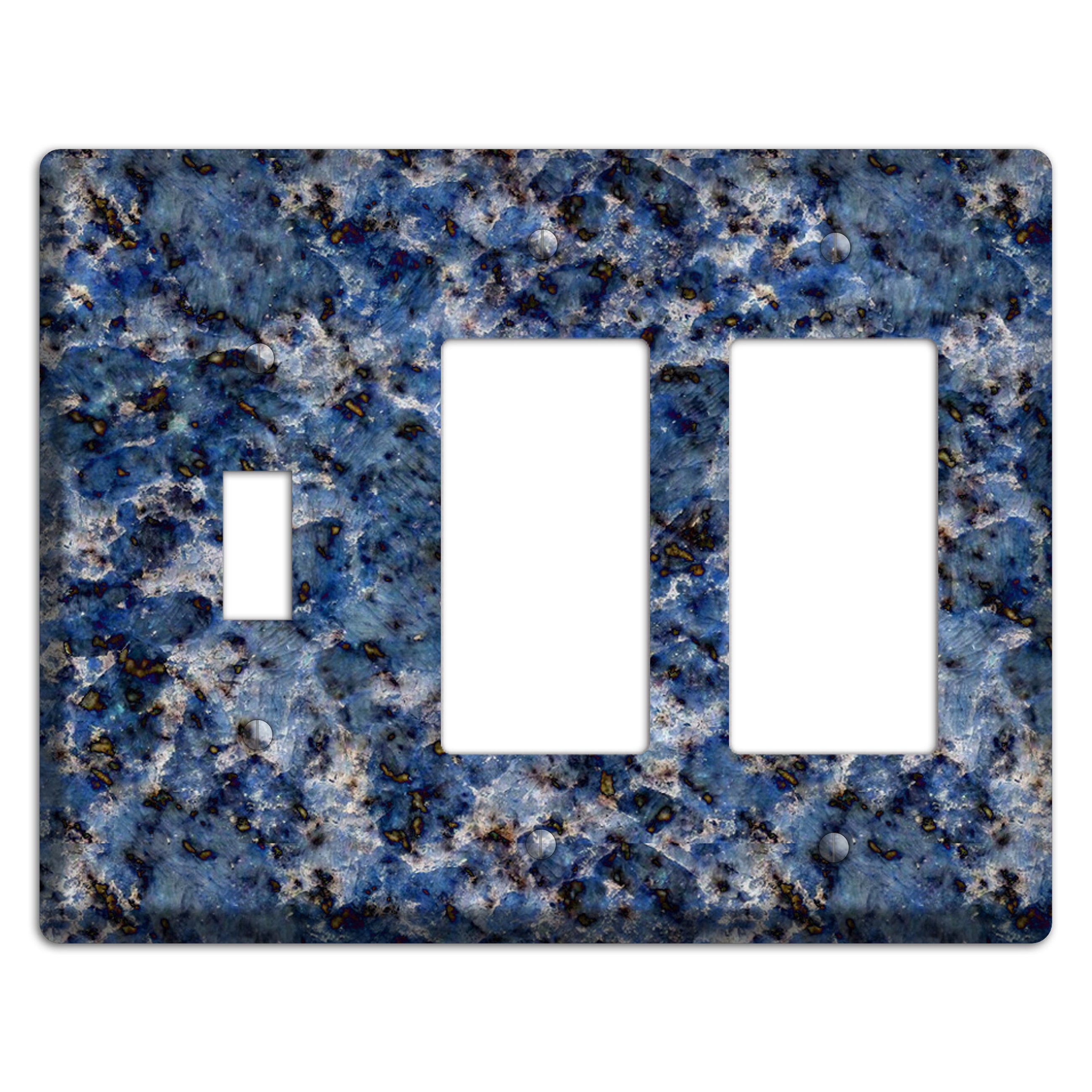 Blue Bahia Granite Toggle / 2 Rocker Wallplate