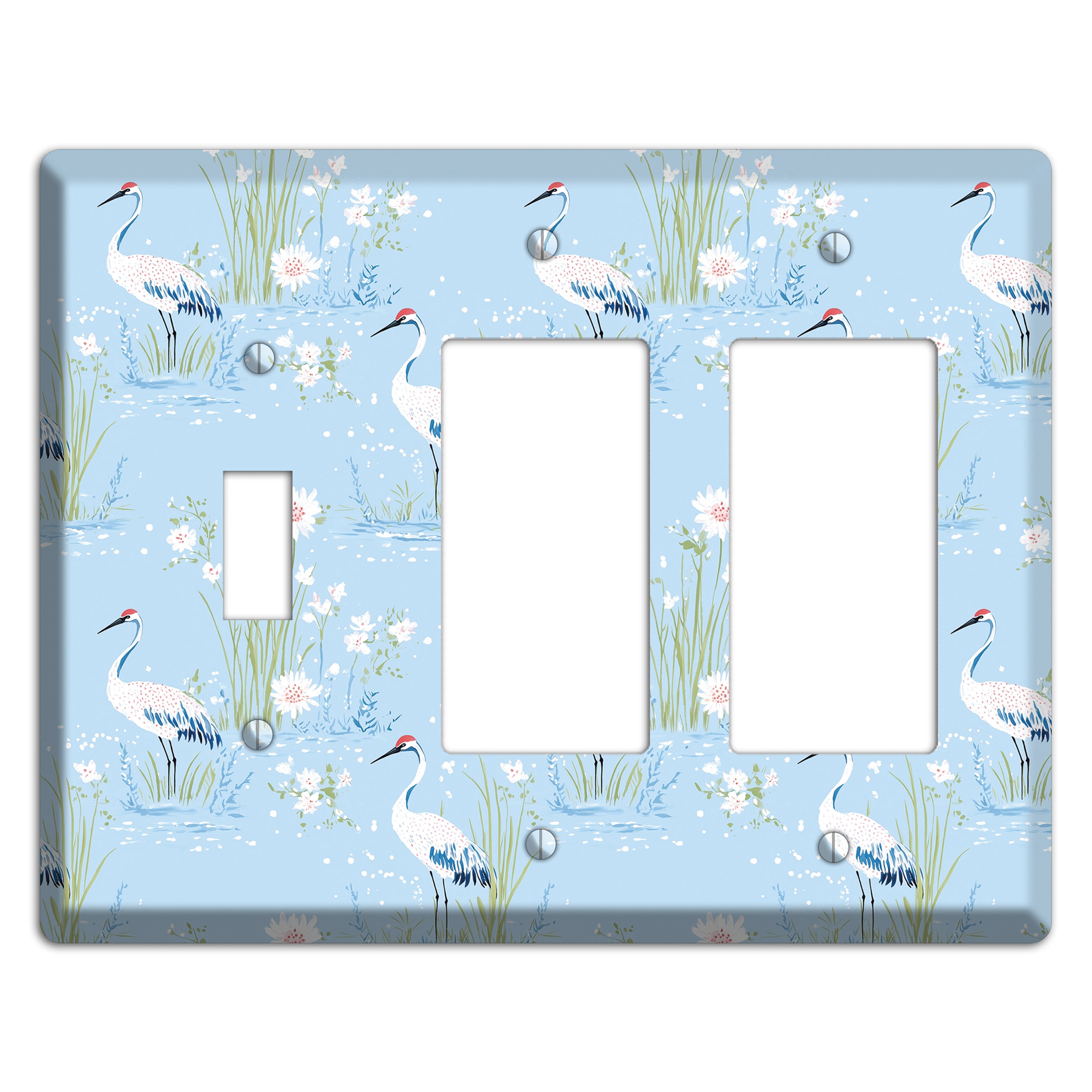 Powder Blue Marsh Toggle / 2 Rocker Wallplate