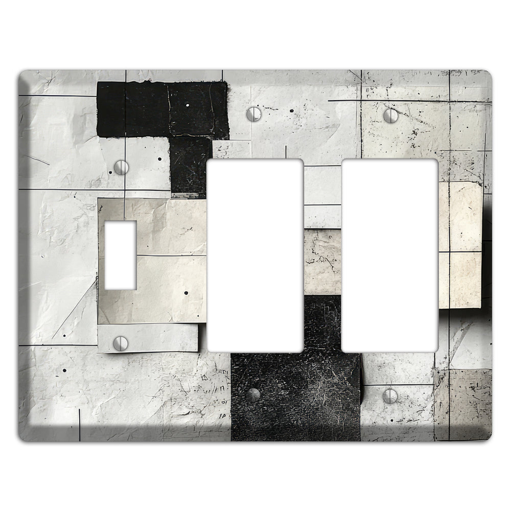 Torn Blueprint Collage Toggle / 2 Rocker Wallplate