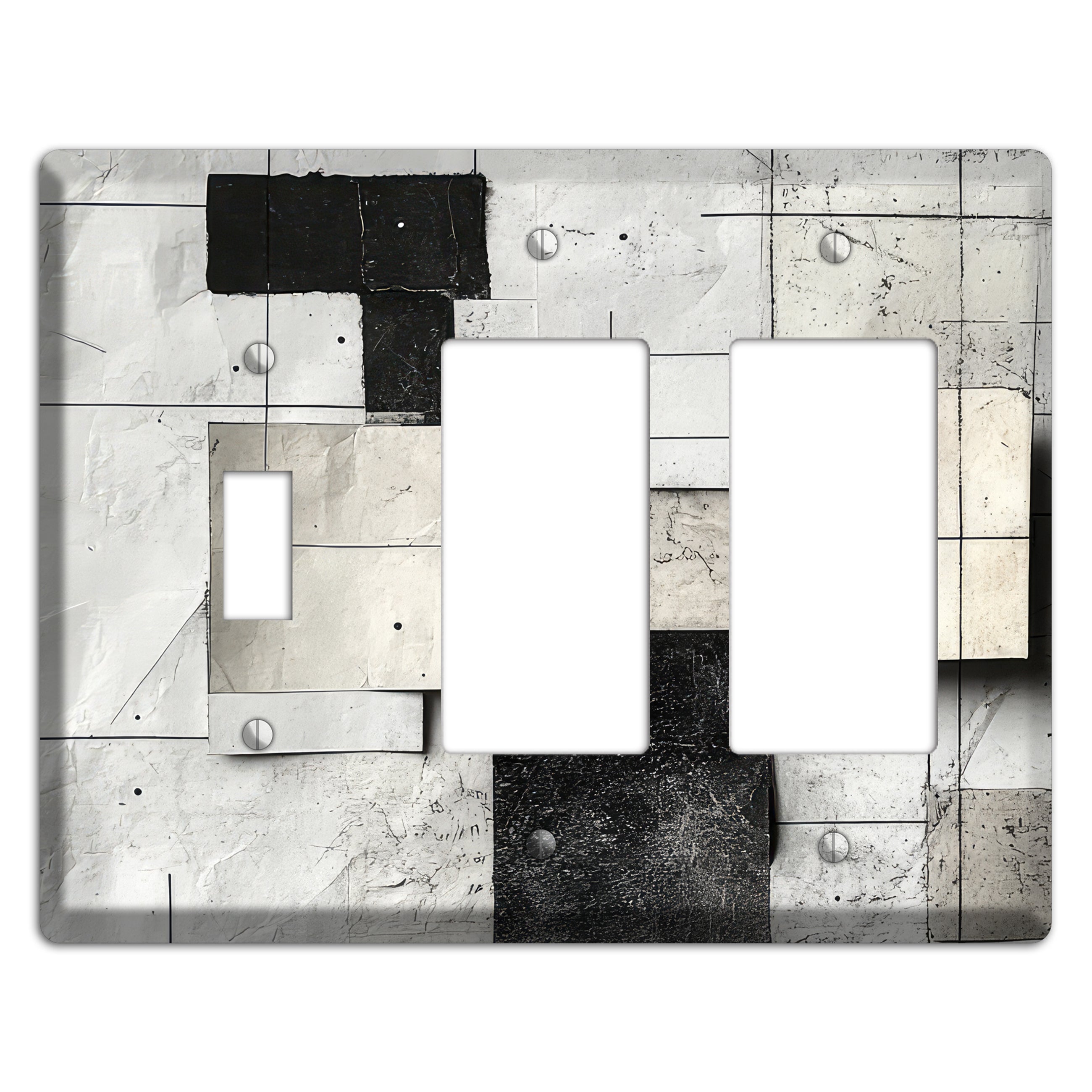 Torn Blueprint Collage Toggle / 2 Rocker Wallplate