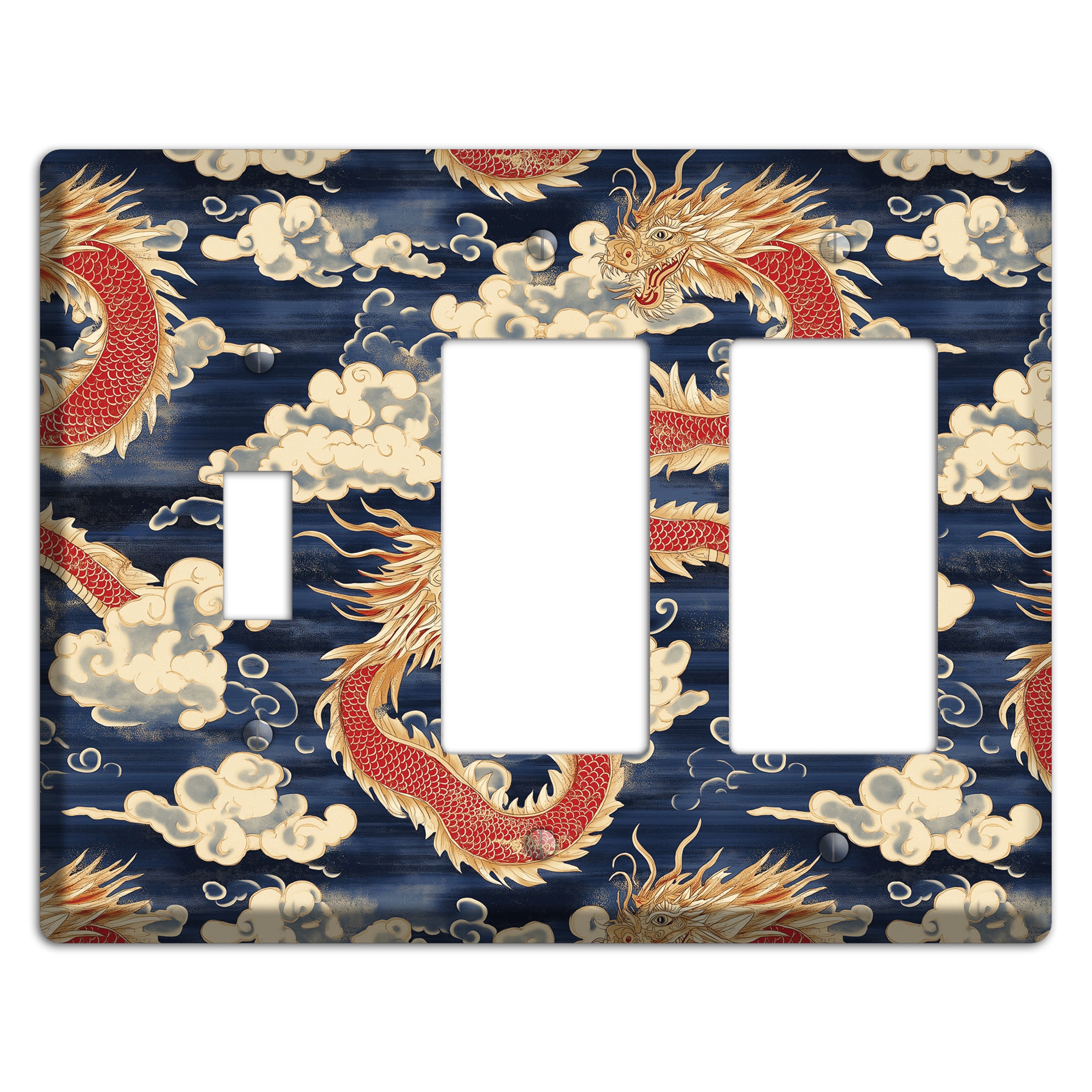 Sovereign Sky Dragons Toggle / 2 Rocker Wallplate