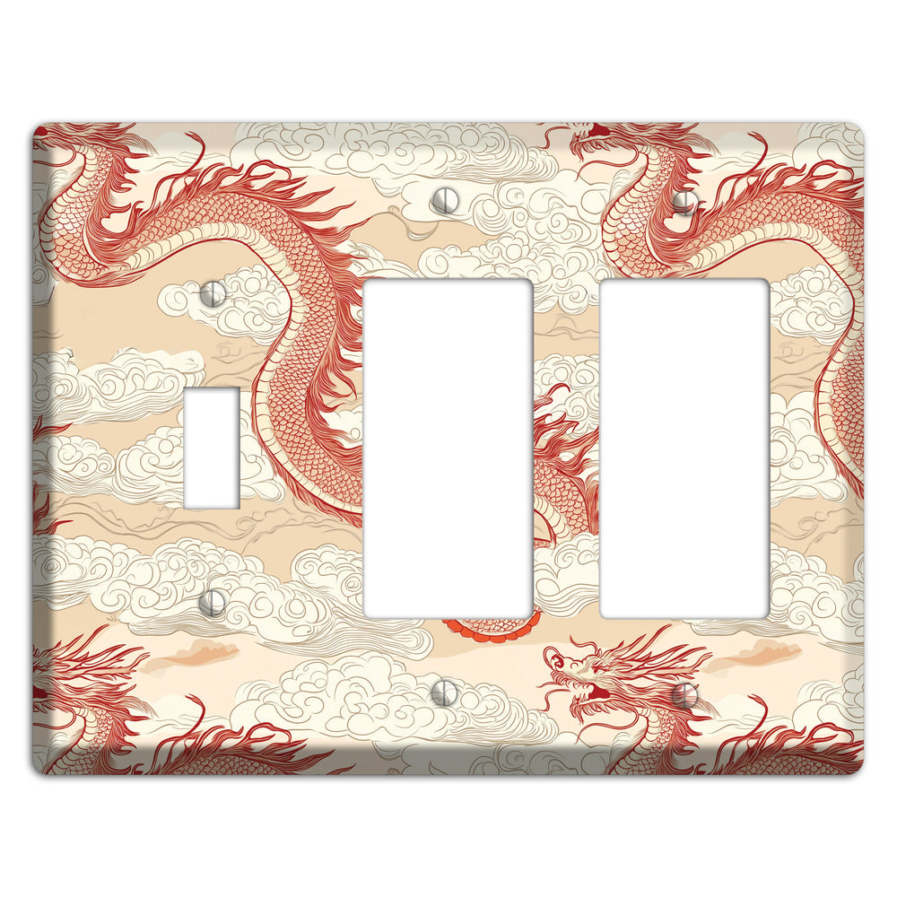 Celestial Dragon Dance Toggle / 2 Rocker Wallplate