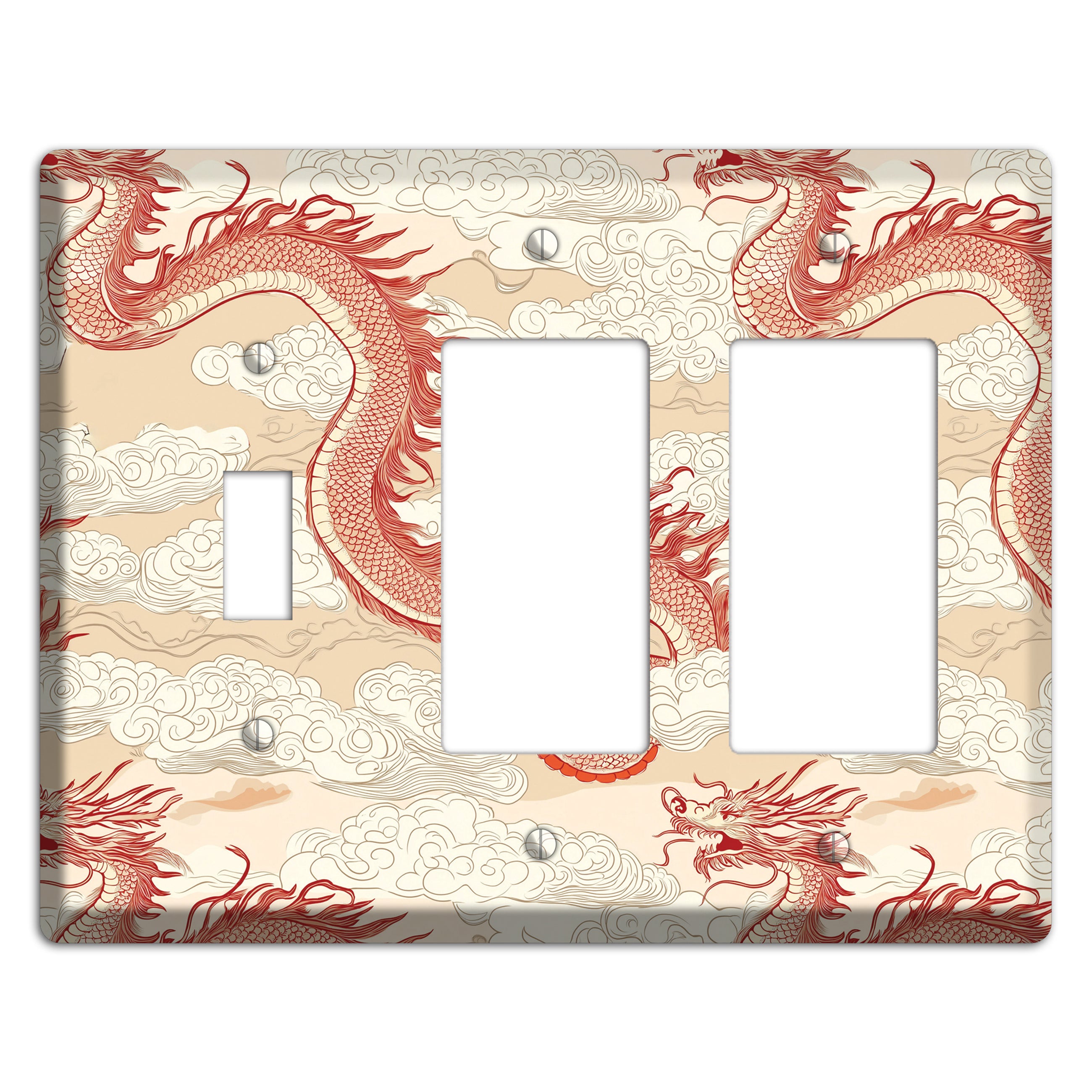 Celestial Dragon Dance Toggle / 2 Rocker Wallplate