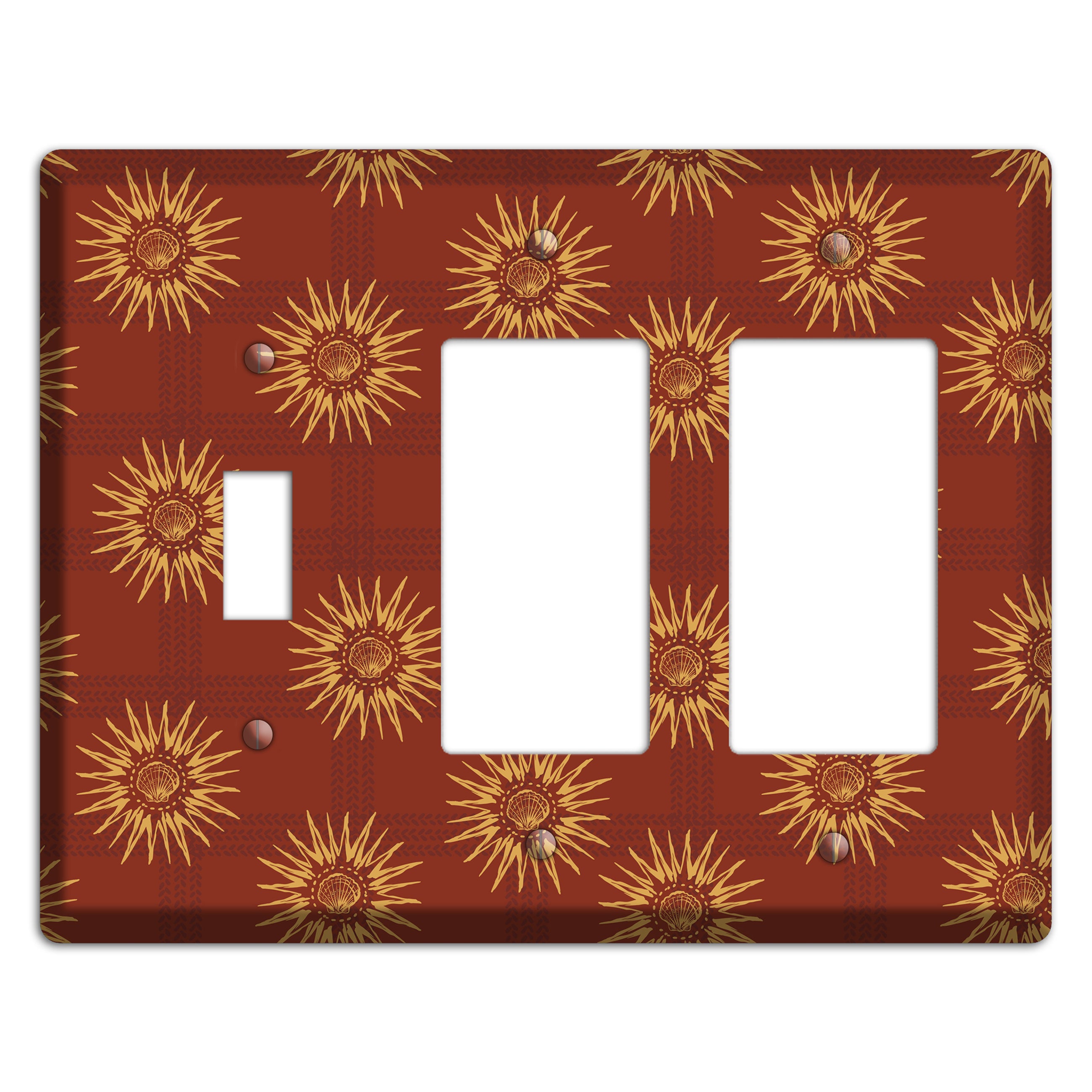 Russet Sun Plaid Toggle / 2 Rocker Wallplate
