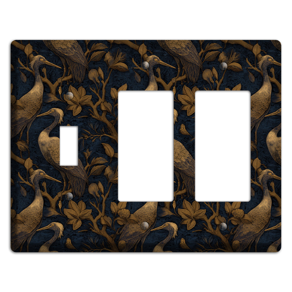 Gilded Heron Dusk Toggle / 2 Rocker Wallplate