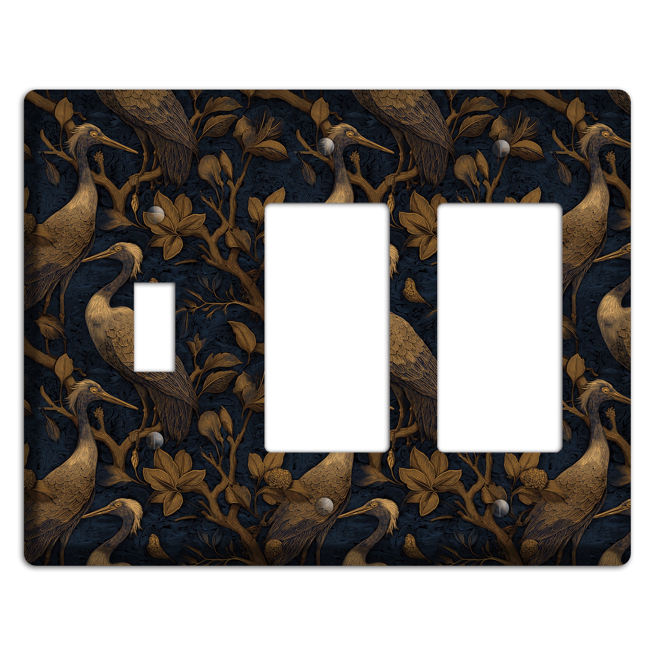 Gilded Heron Dusk Toggle / 2 Rocker Wallplate