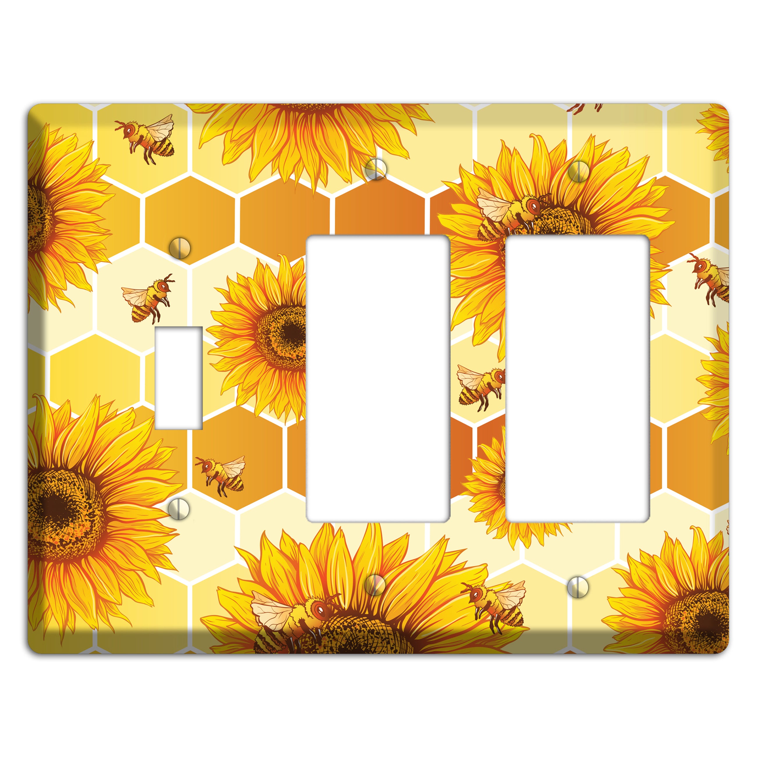 Honeycomb Solstice Toggle / 2 Rocker Wallplate
