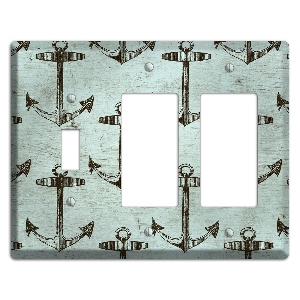 Anchored in Time Toggle / 2 Rocker Wallplate