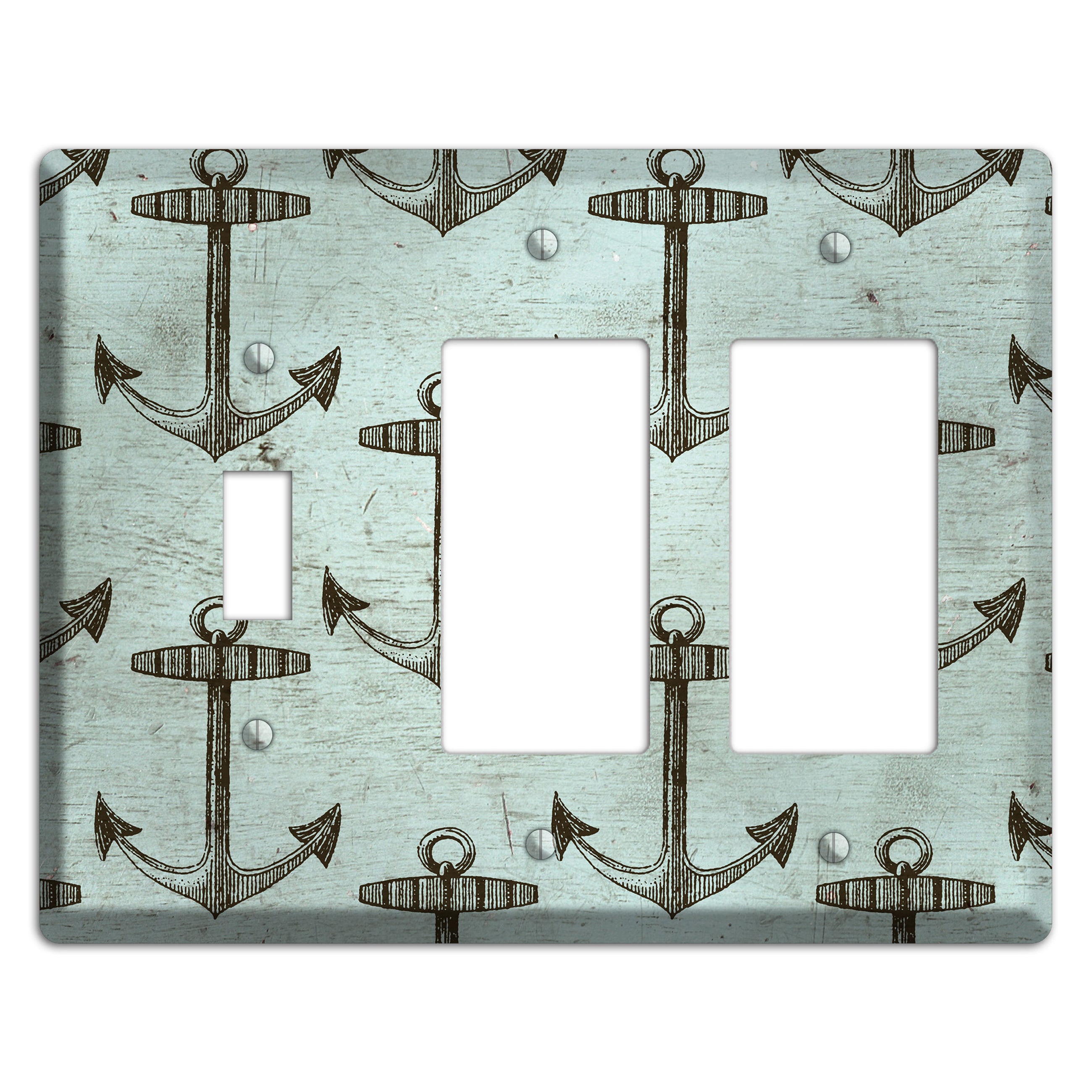 Anchored in Time Toggle / 2 Rocker Wallplate