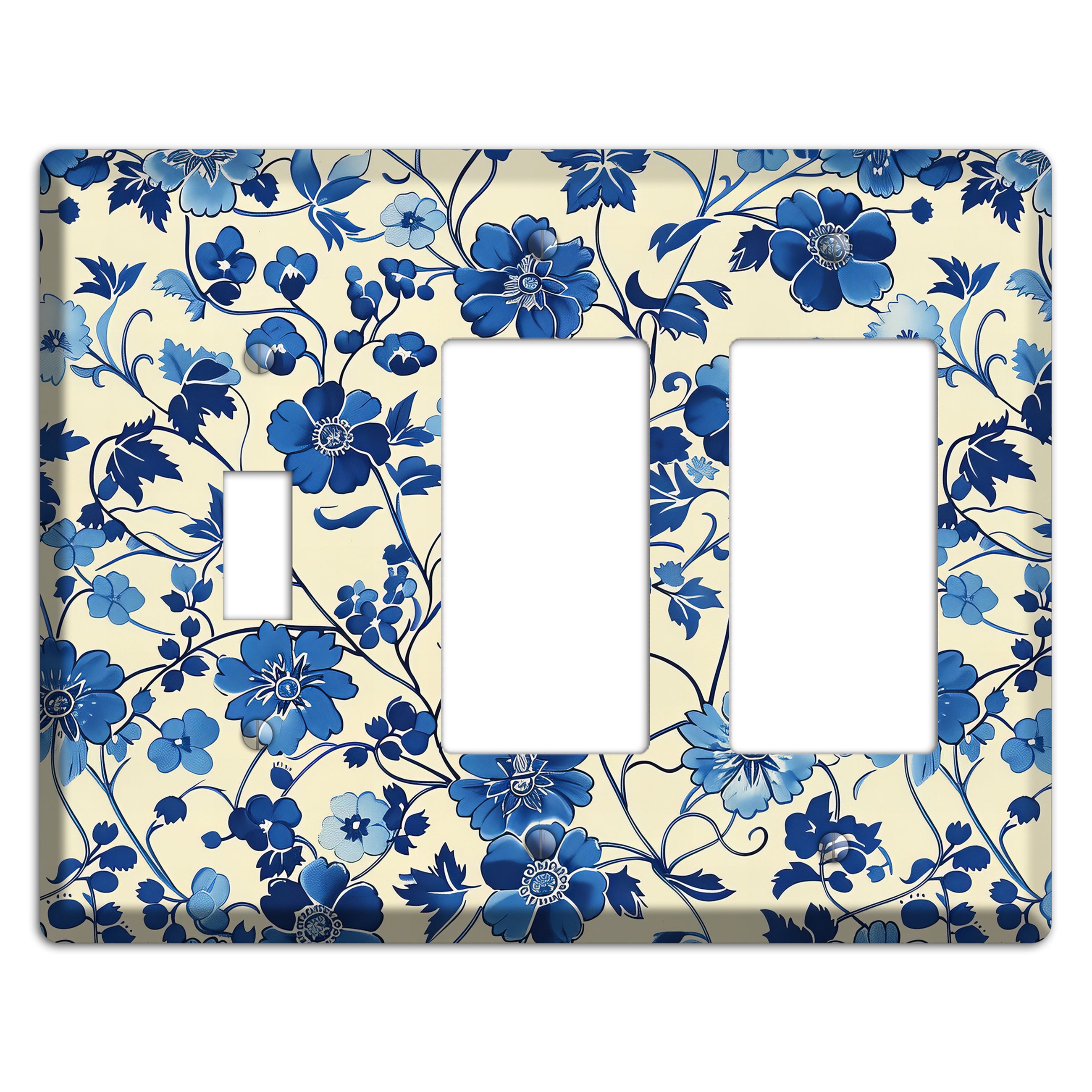 Porcelain Garden Riot Toggle / 2 Rocker Wallplate